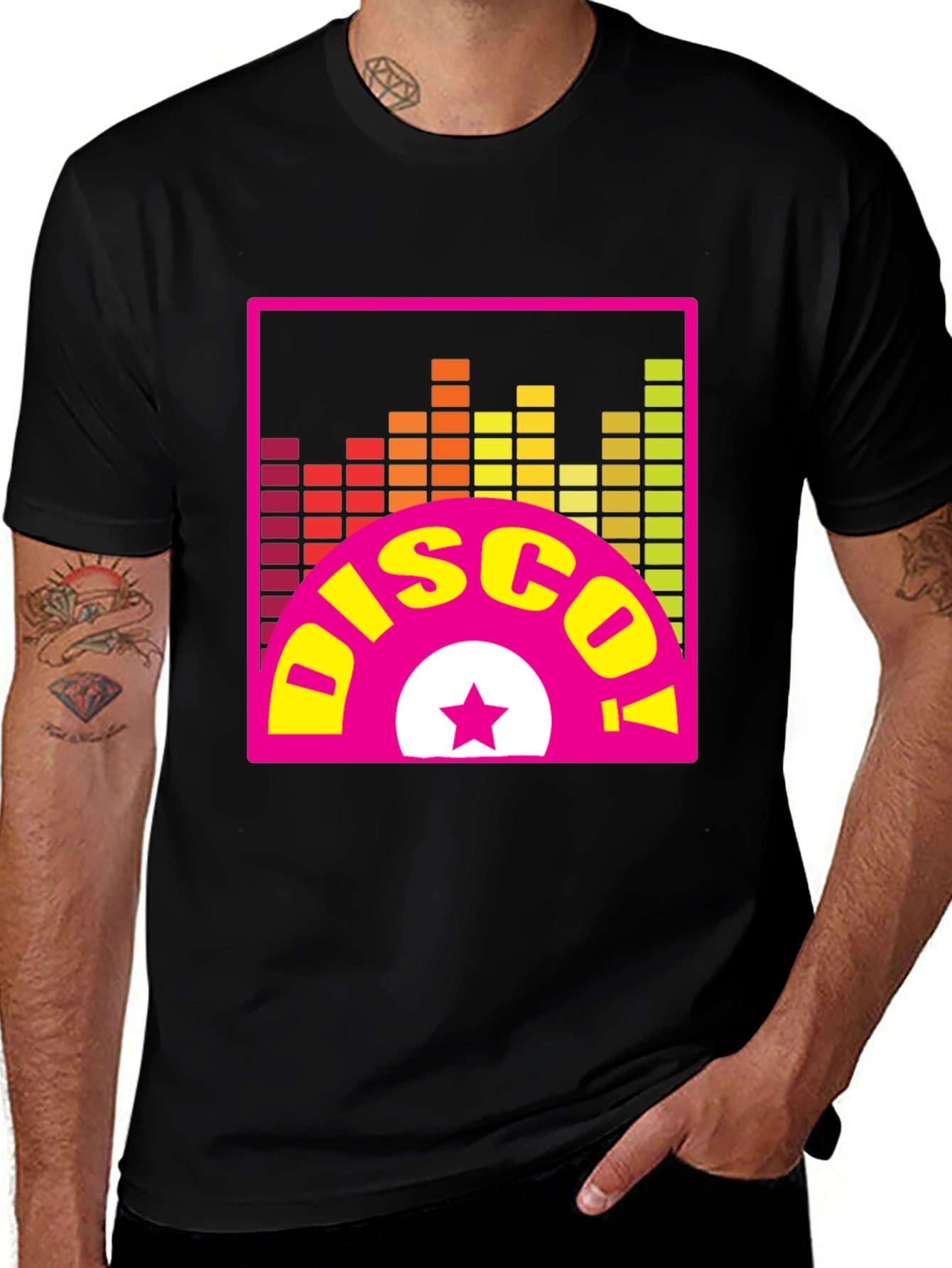Variant 27 of Retro Disco Graphic Tee - Black