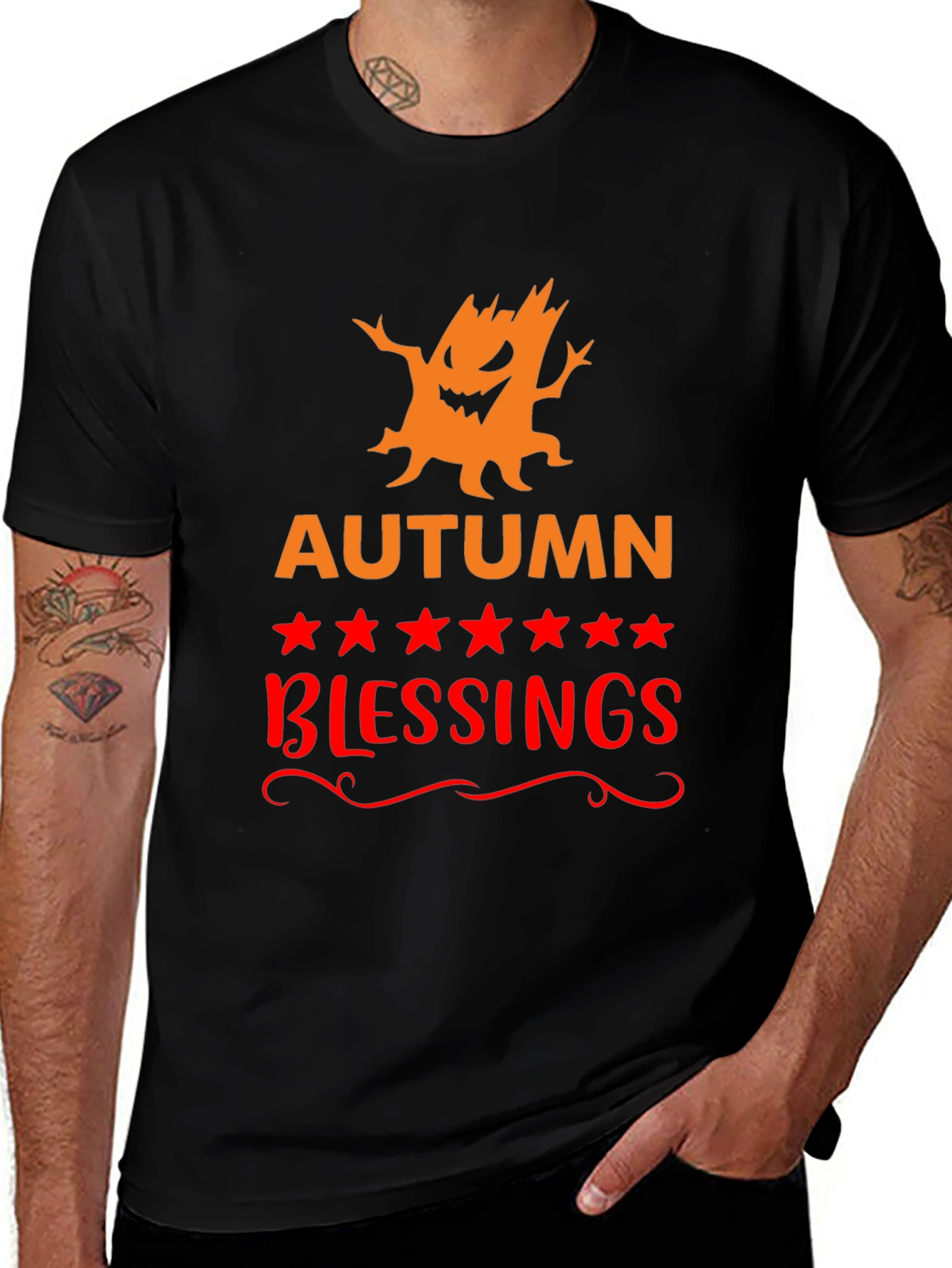 Variant 17 of Autumn Blessings Graphic Tee - Spooky Season Shirt