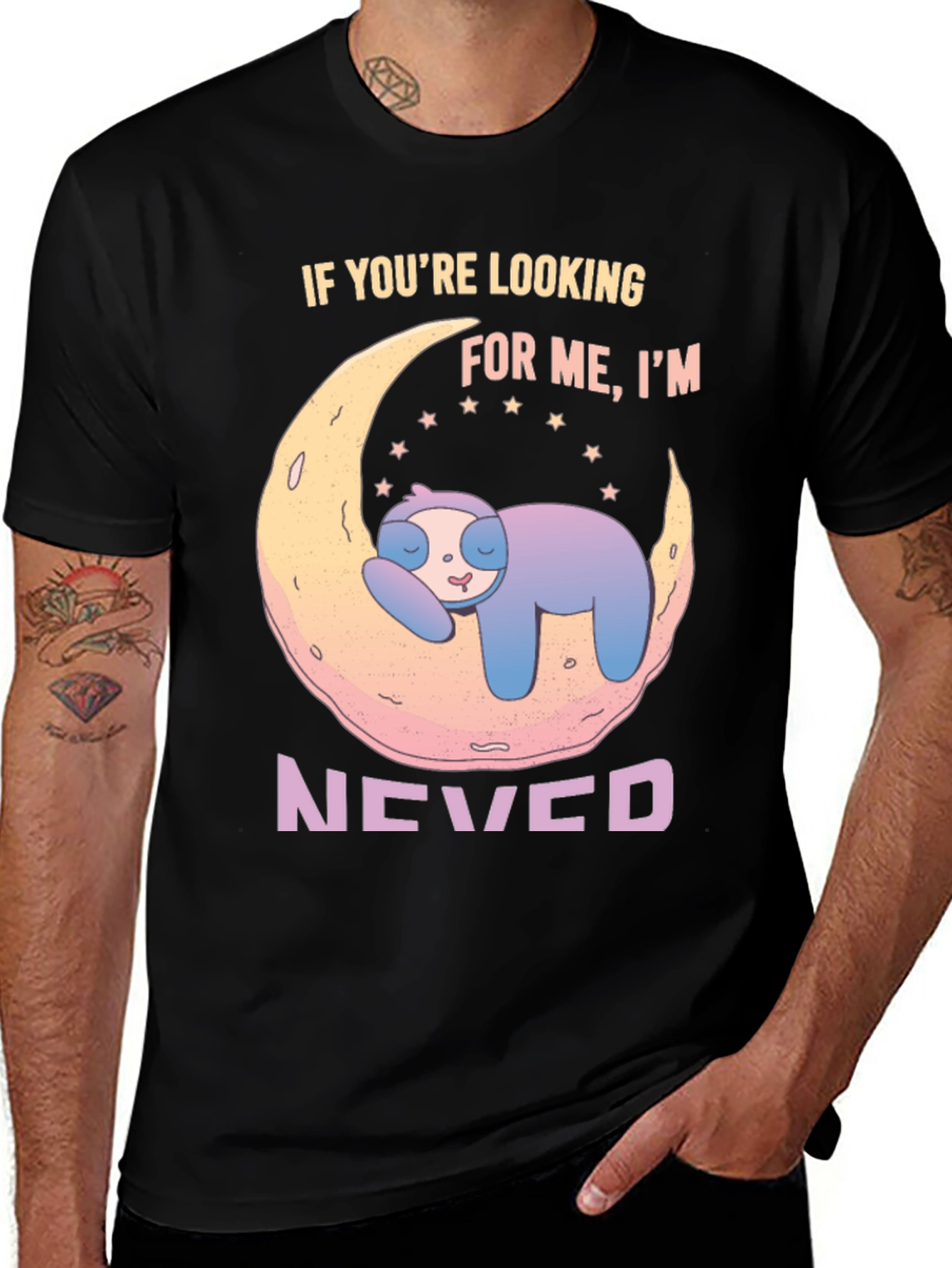 Variant 30 of Lazy Sloth Moon Graphic Tee - Never Found!