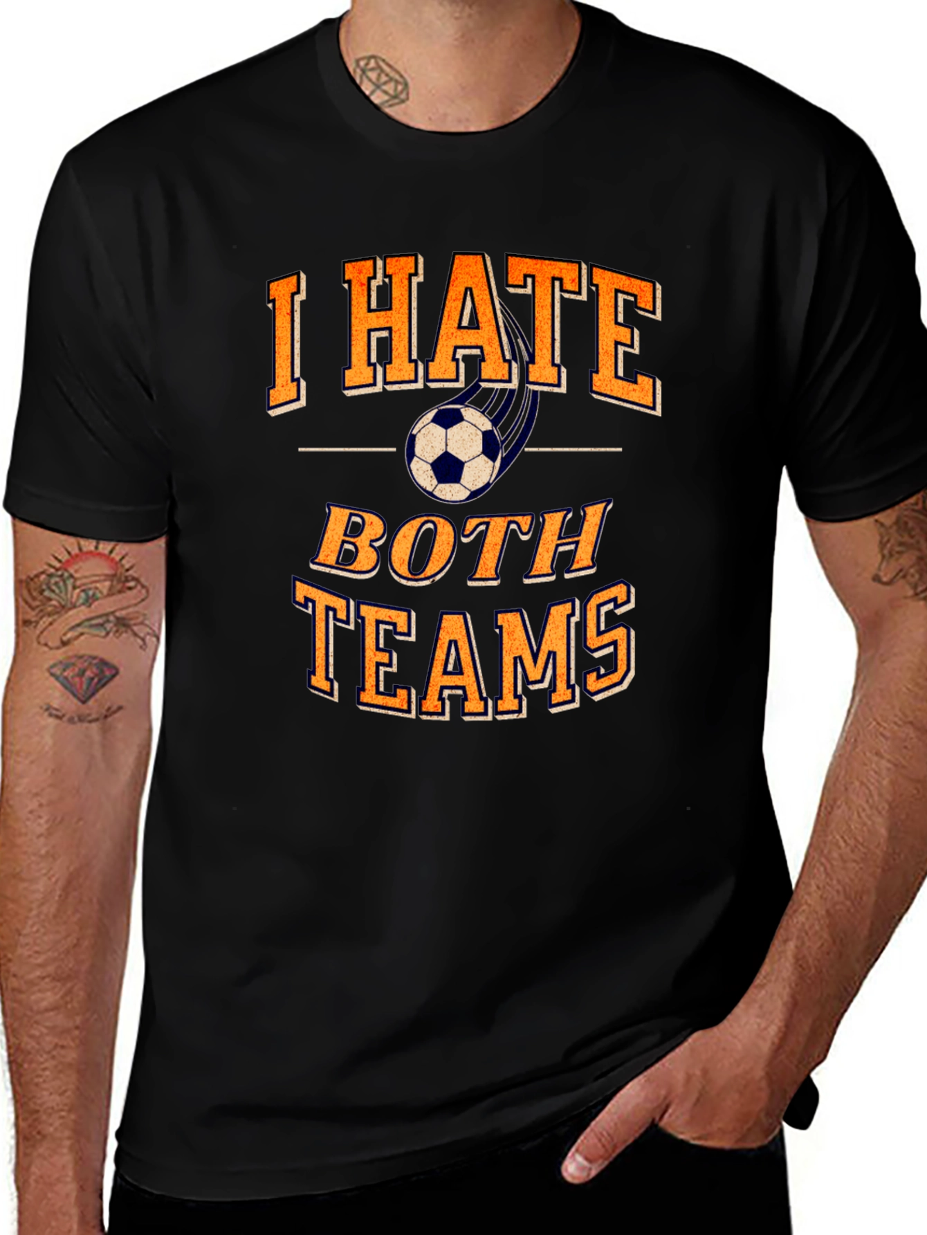 Variant 16 of I Hate Both Teams Soccer Graphic Tee