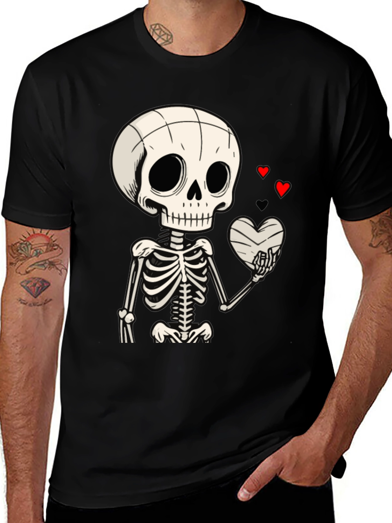 Variant 28 of Skeleton Heart T-Shirt - Love Never Dies