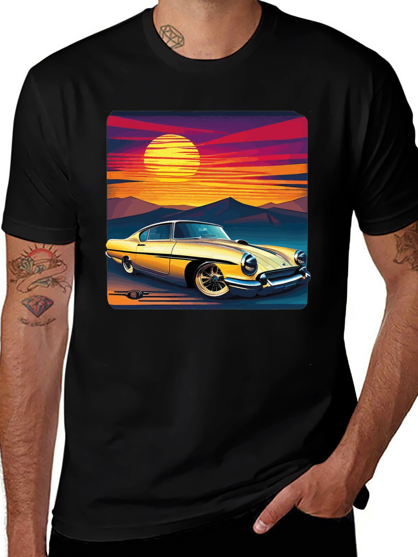 Variant 3 of Sunset Car Graphic Tee