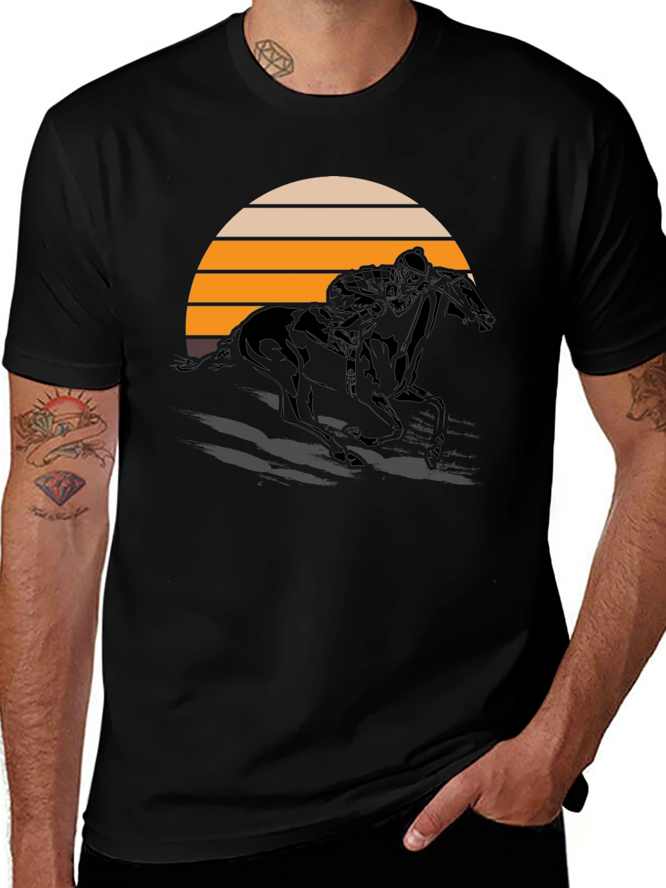 Variant 4 of Sunset Horse Rider Graphic Tee