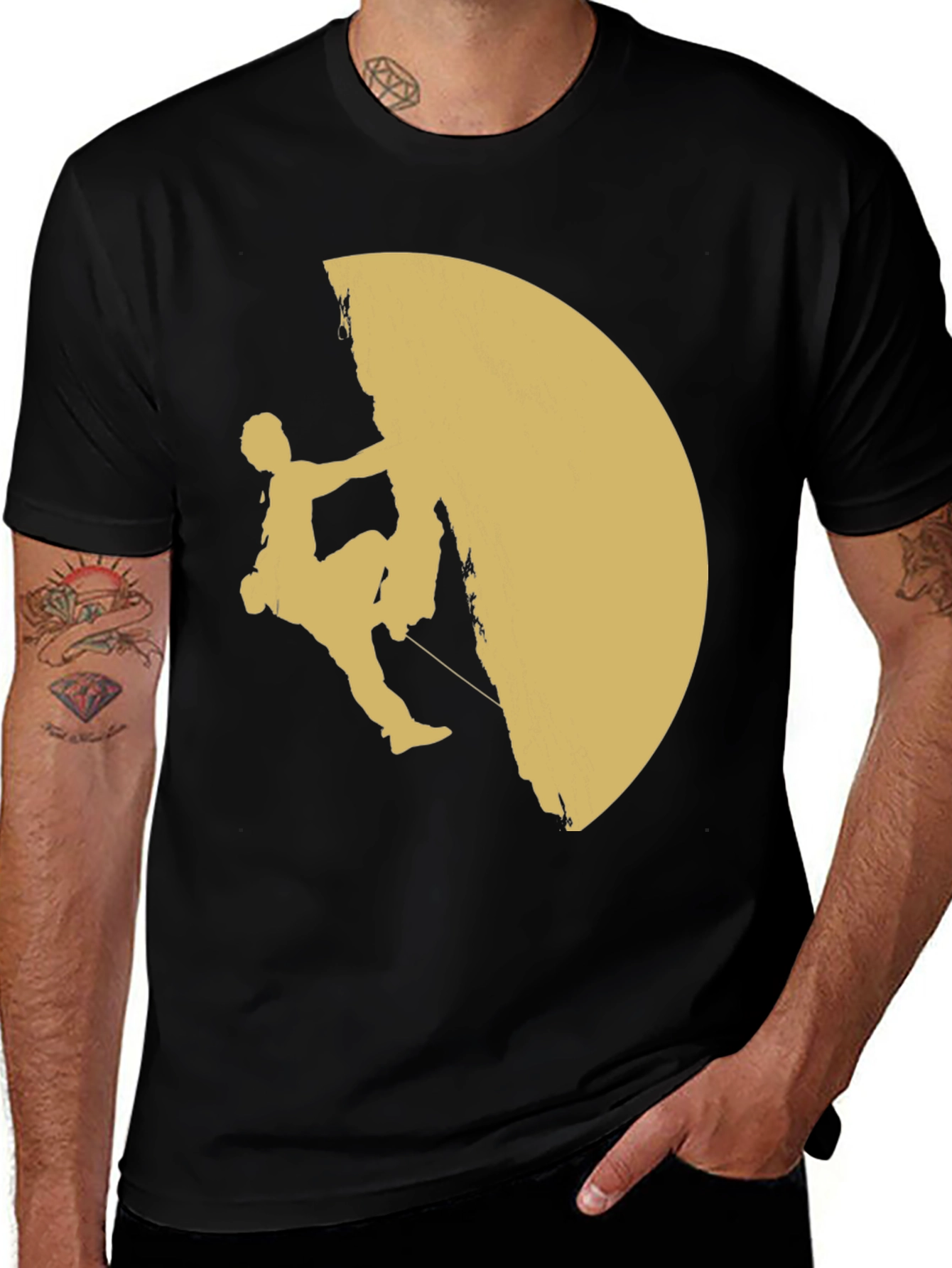 Variant 28 of Climbing Silhouette Graphic T-Shirt - Black