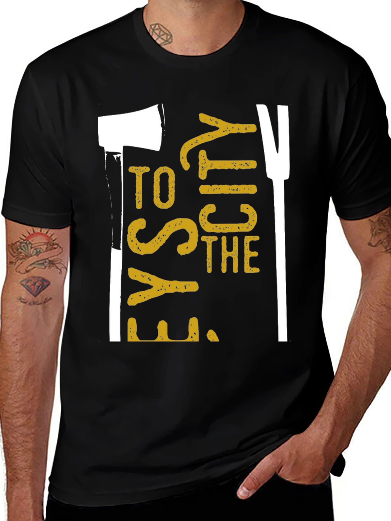 Variant 2 of Axe to the City Graphic Tee - Black