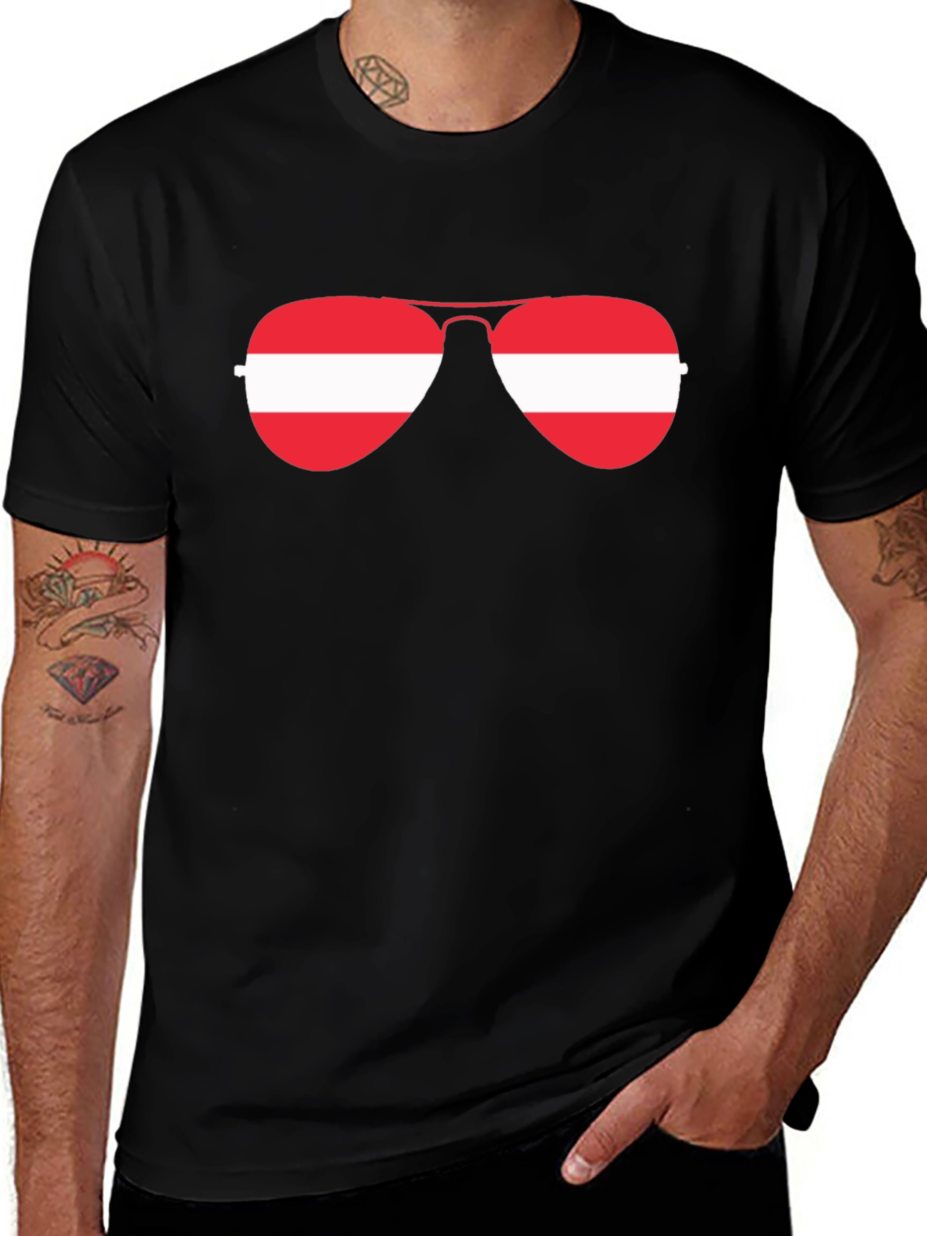 Austrian Flag Sunglasses T-Shirt