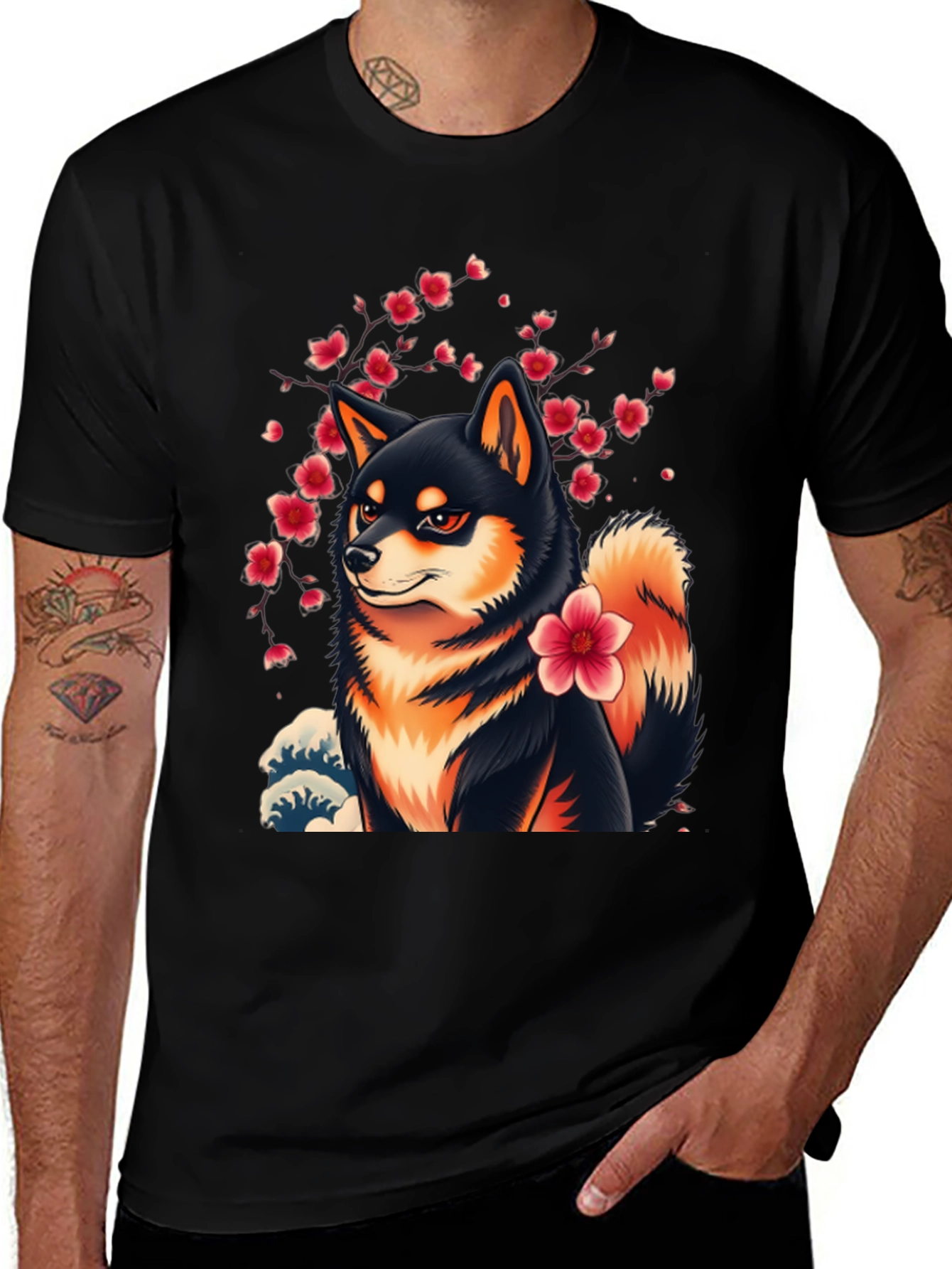 Shiba Inu Cherry Blossom T-Shirt