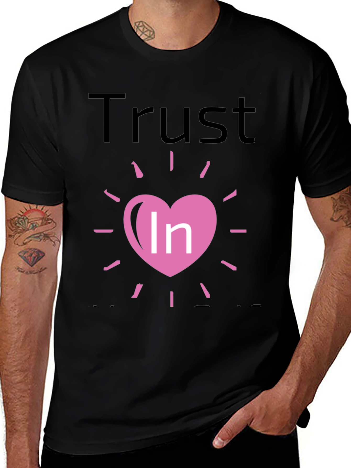 Variant 6 of Trust In Love Graphic Black Tee