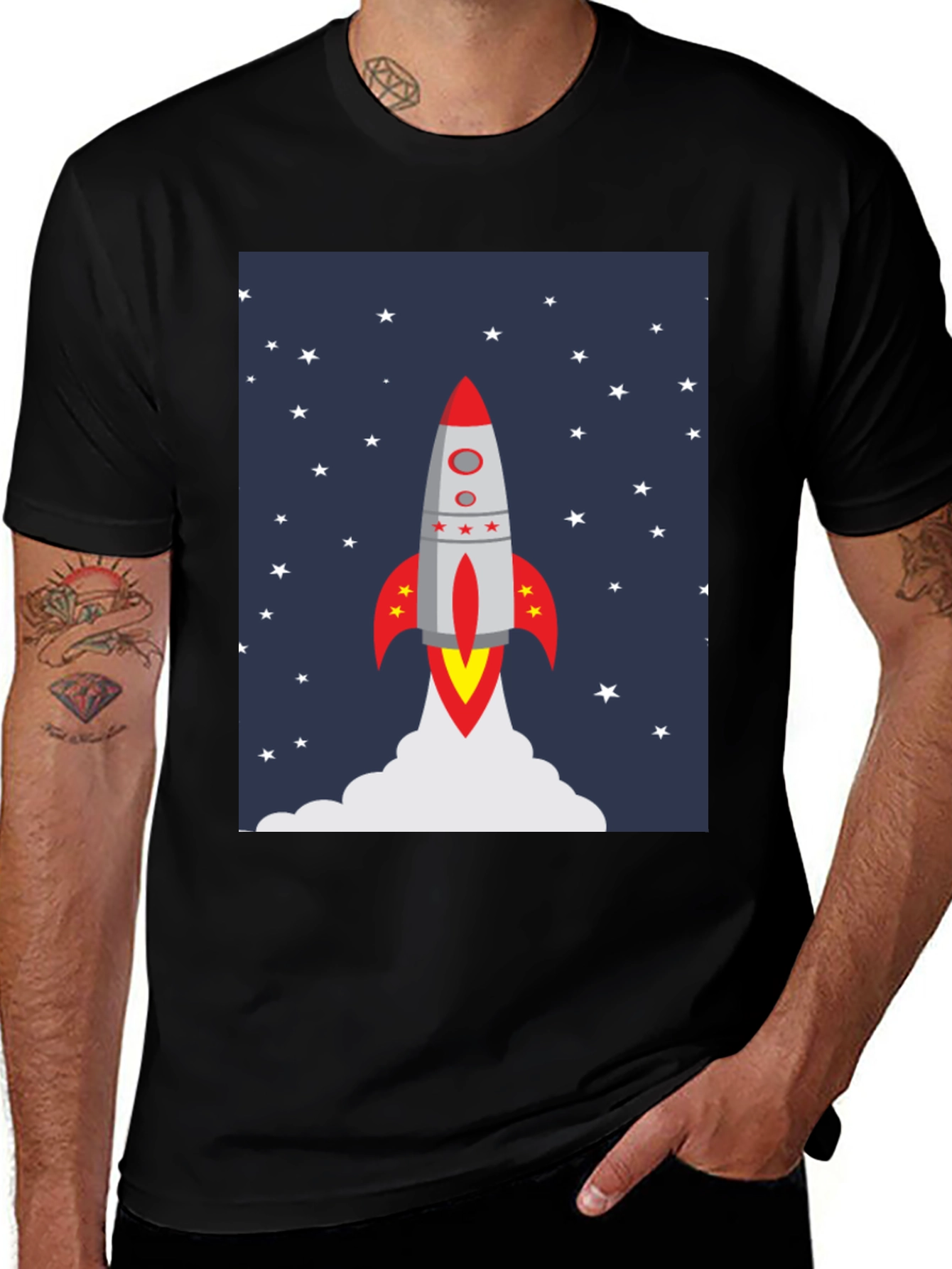Variant 2 of Rocket Launch T-Shirt, Space Design