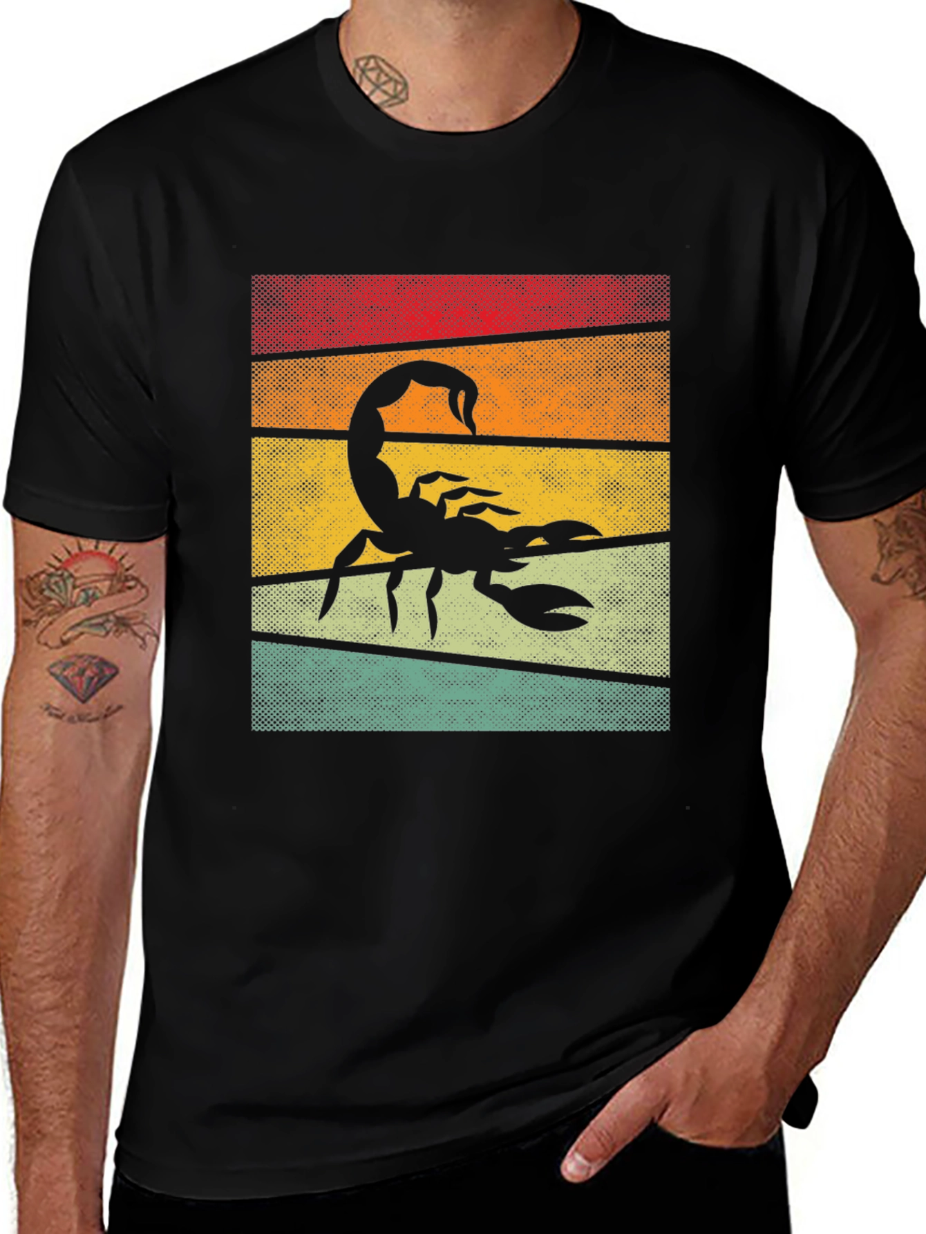 Variant 19 of Retro Scorpion Graphic T-Shirt - Black