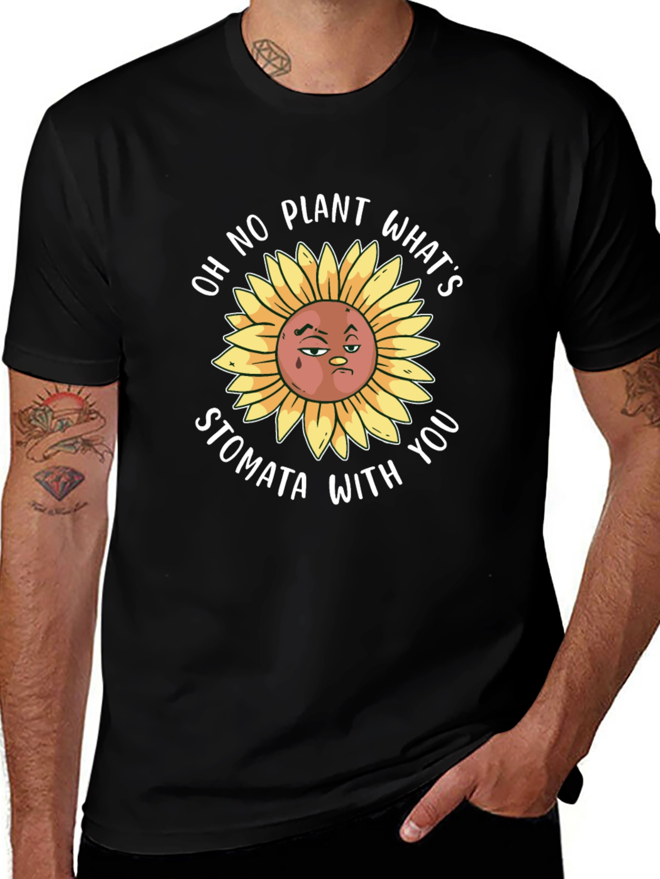 Variant 15 of Funny Plant Pun T-Shirt - Oh No What's Stomata With You