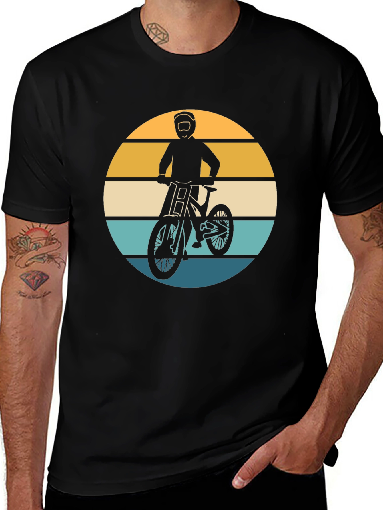 Variant 5 of Mountain Biker Retro Graphic Tee