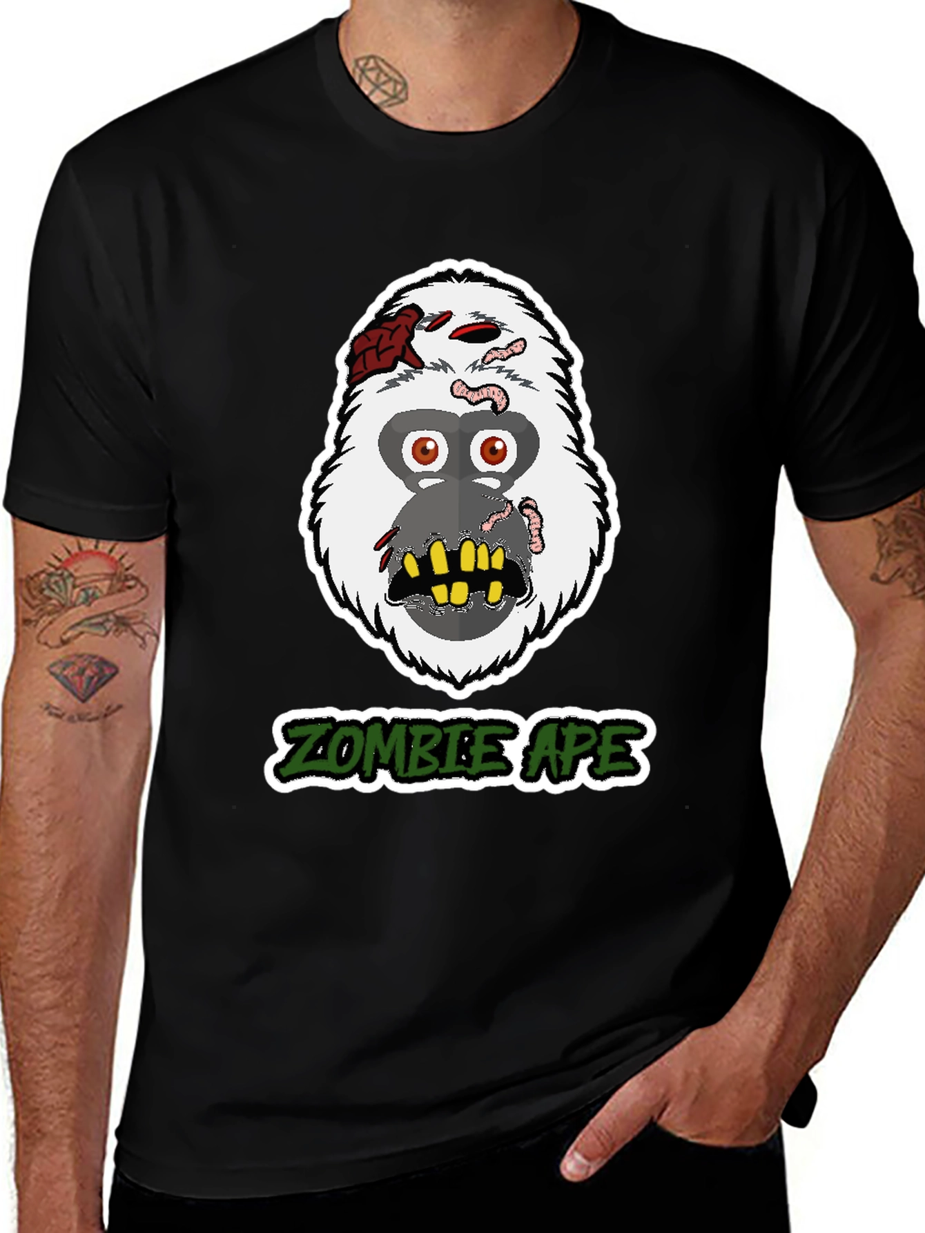 Variant 2 of Zombie Ape Graphic T-Shirt - Black