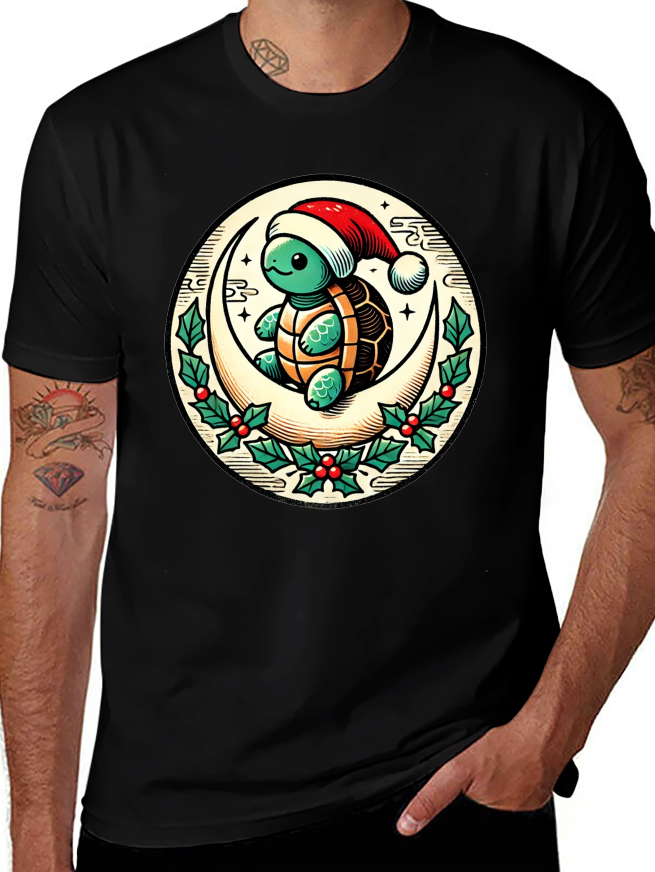 Variant 11 of Turtle on Moon Christmas T-Shirt