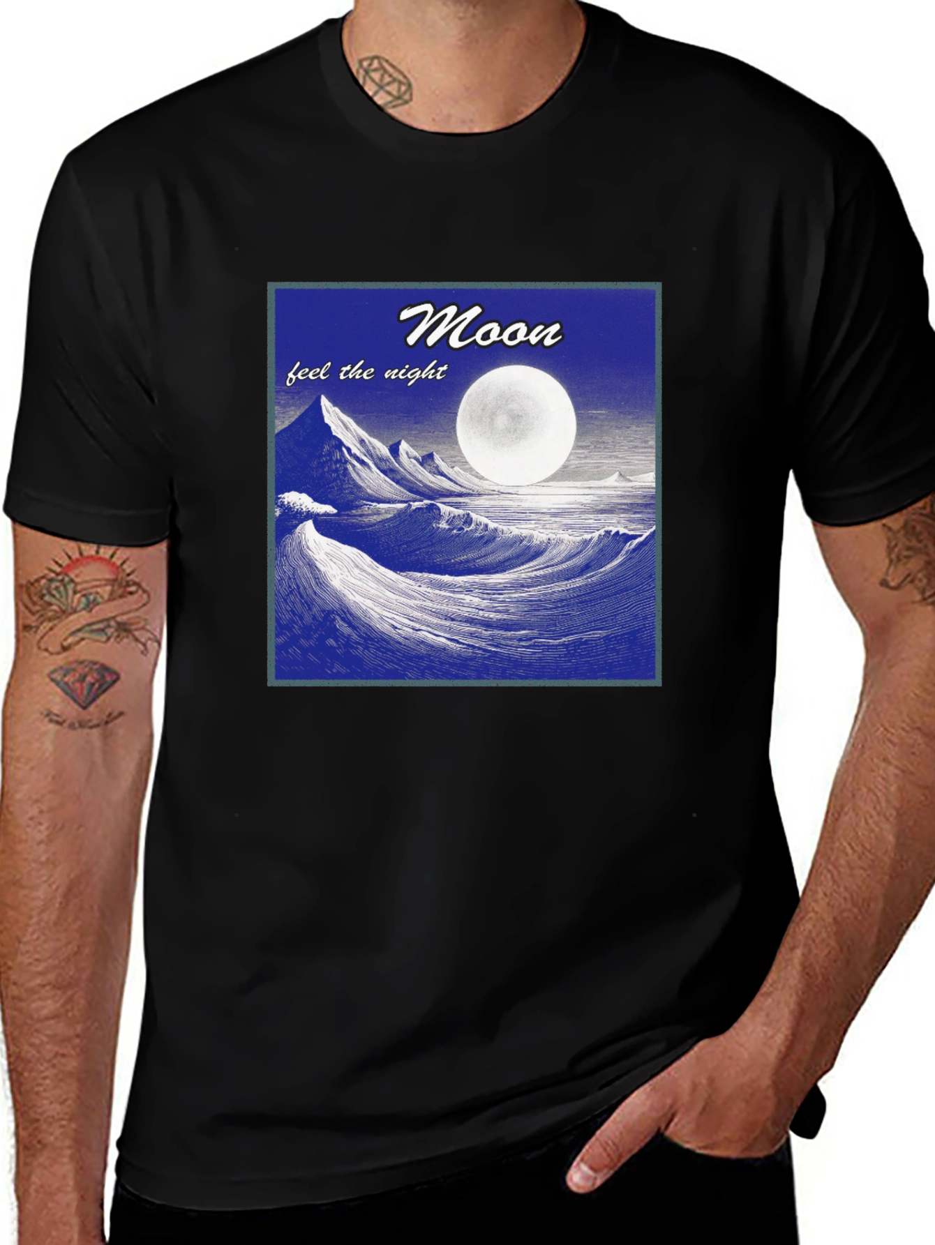Variant 2 of Moonlit Waves Graphic T-Shirt - Feel the Night!