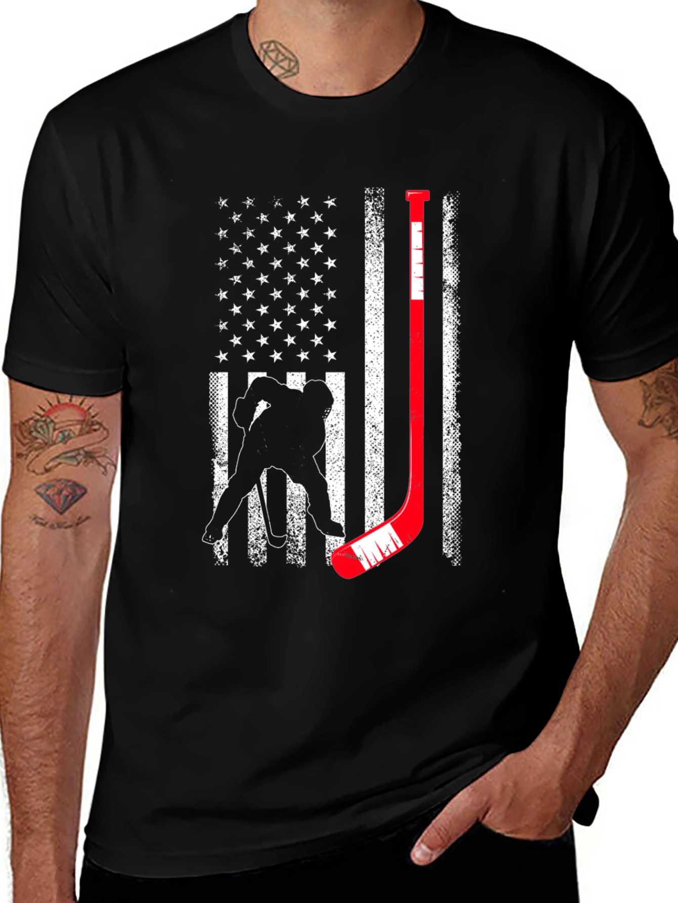 Variant 10 of Hockey USA Flag Graphic Tee