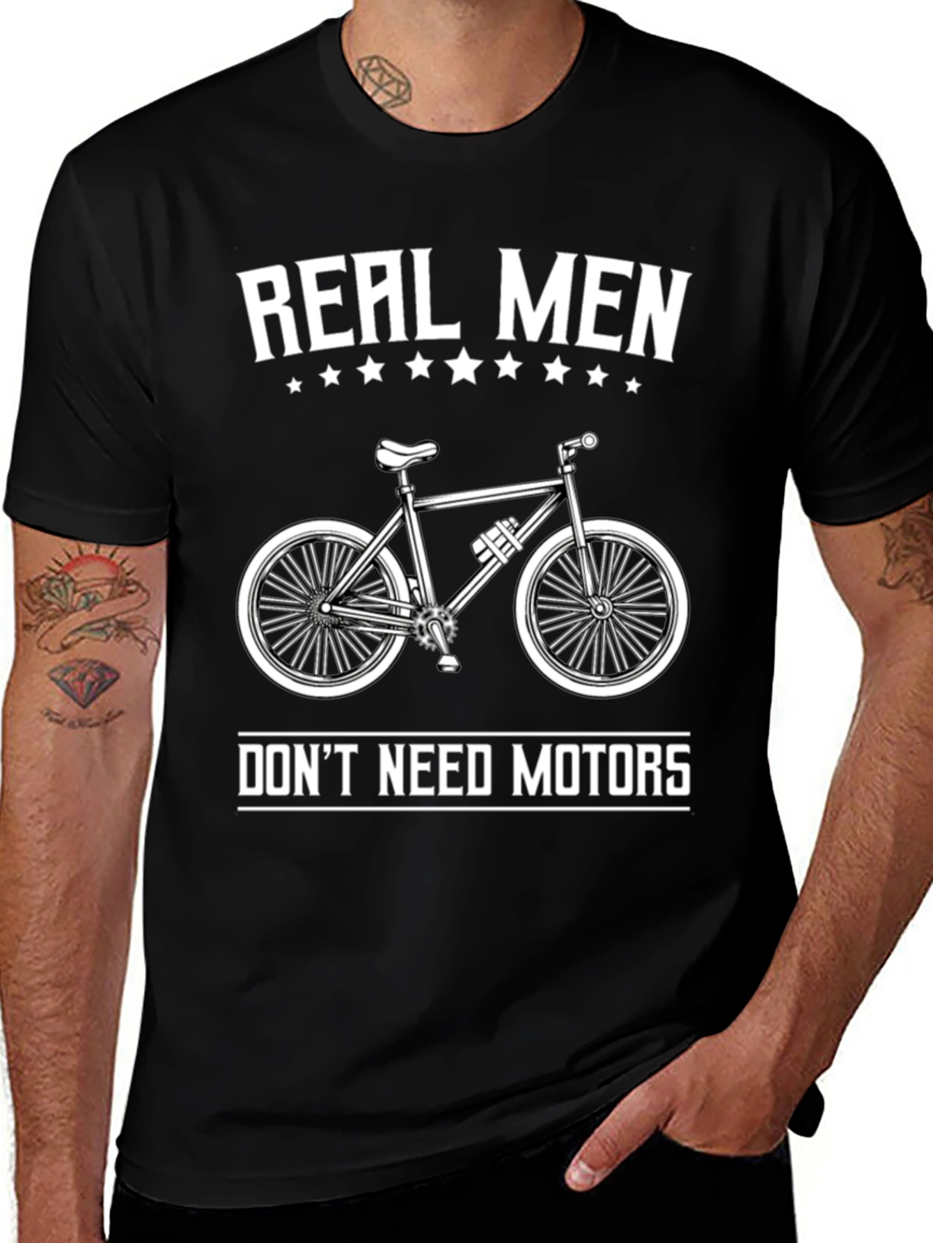 Variant 25 of Real Men Don't Need Motors T-Shirt