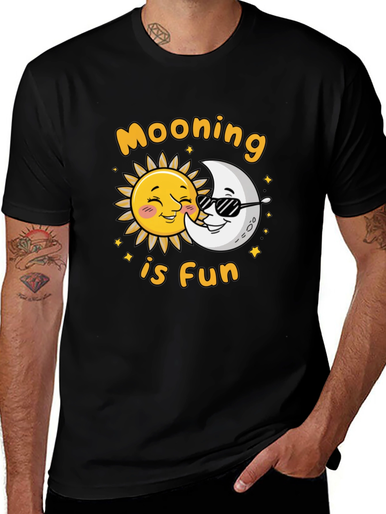Variant 6 of Moons is Fun Black T-Shirt