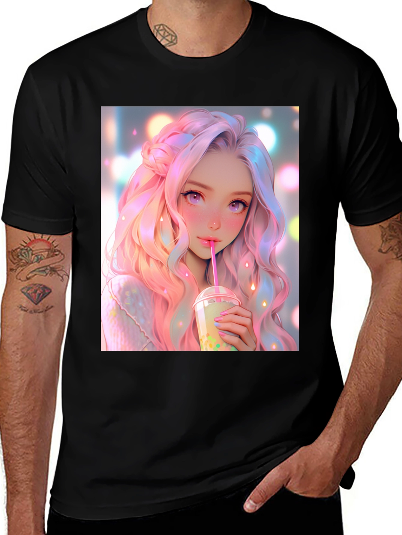 Variant 5 of Anime Girl Bubble Tea Graphic T-Shirt
