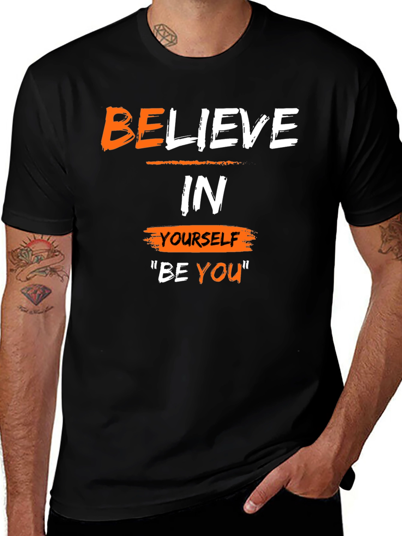 Variant 29 of Believe In Yourself T-Shirt - Motivational Black Tee