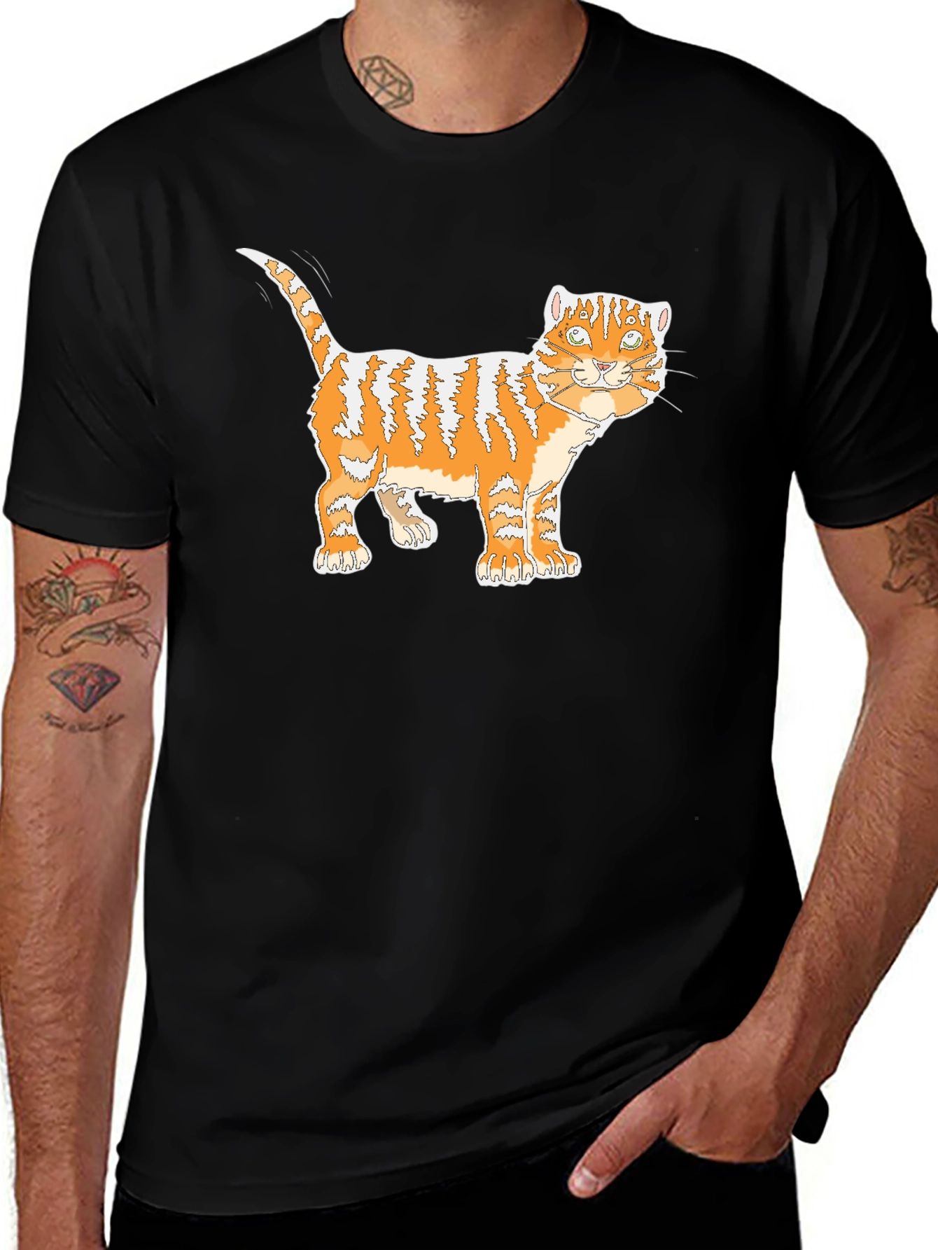 Variant 14 of Orange Tabby Cat Graphic T-Shirt
