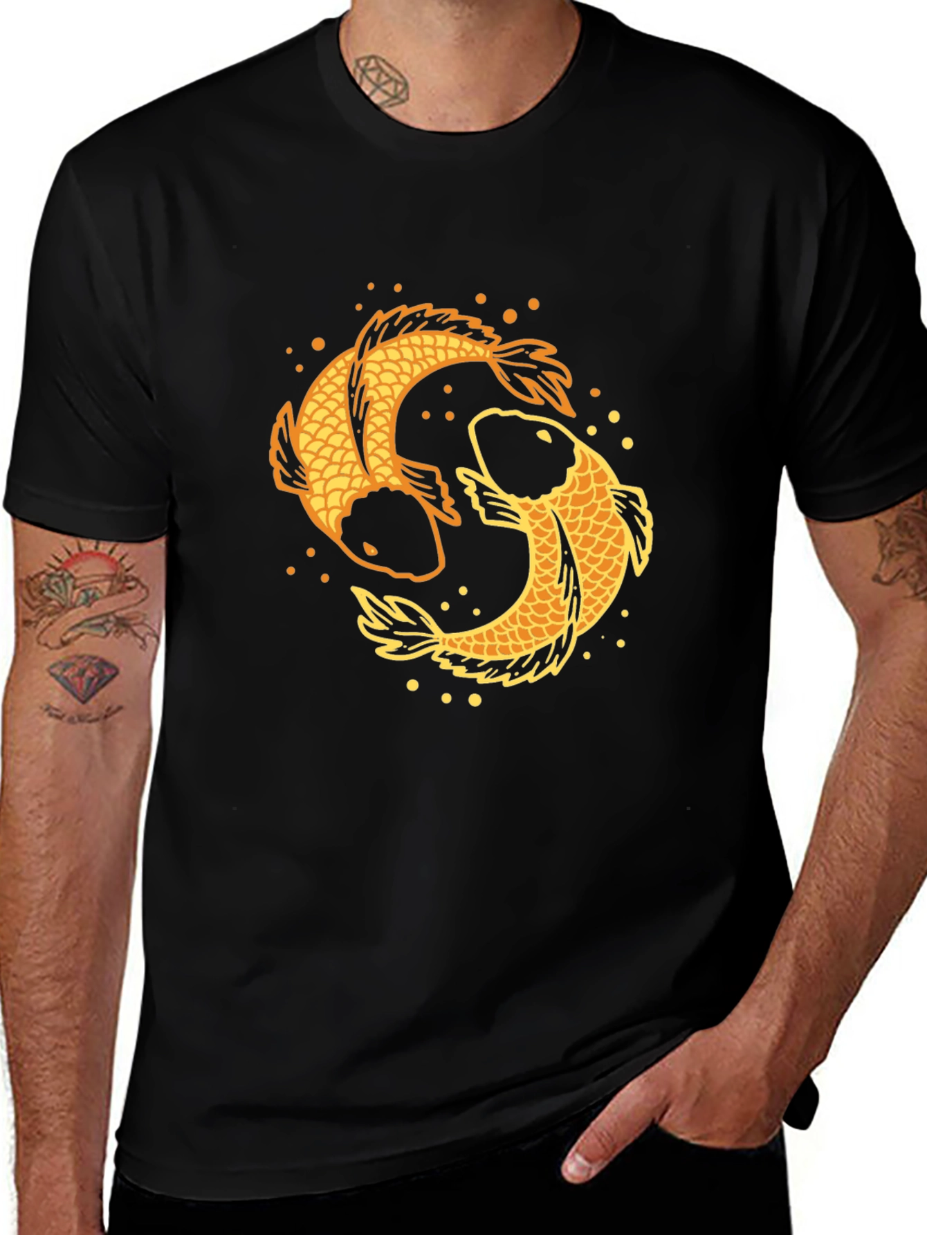 Variant 7 of Yin Yang Koi Fish Graphic Tee