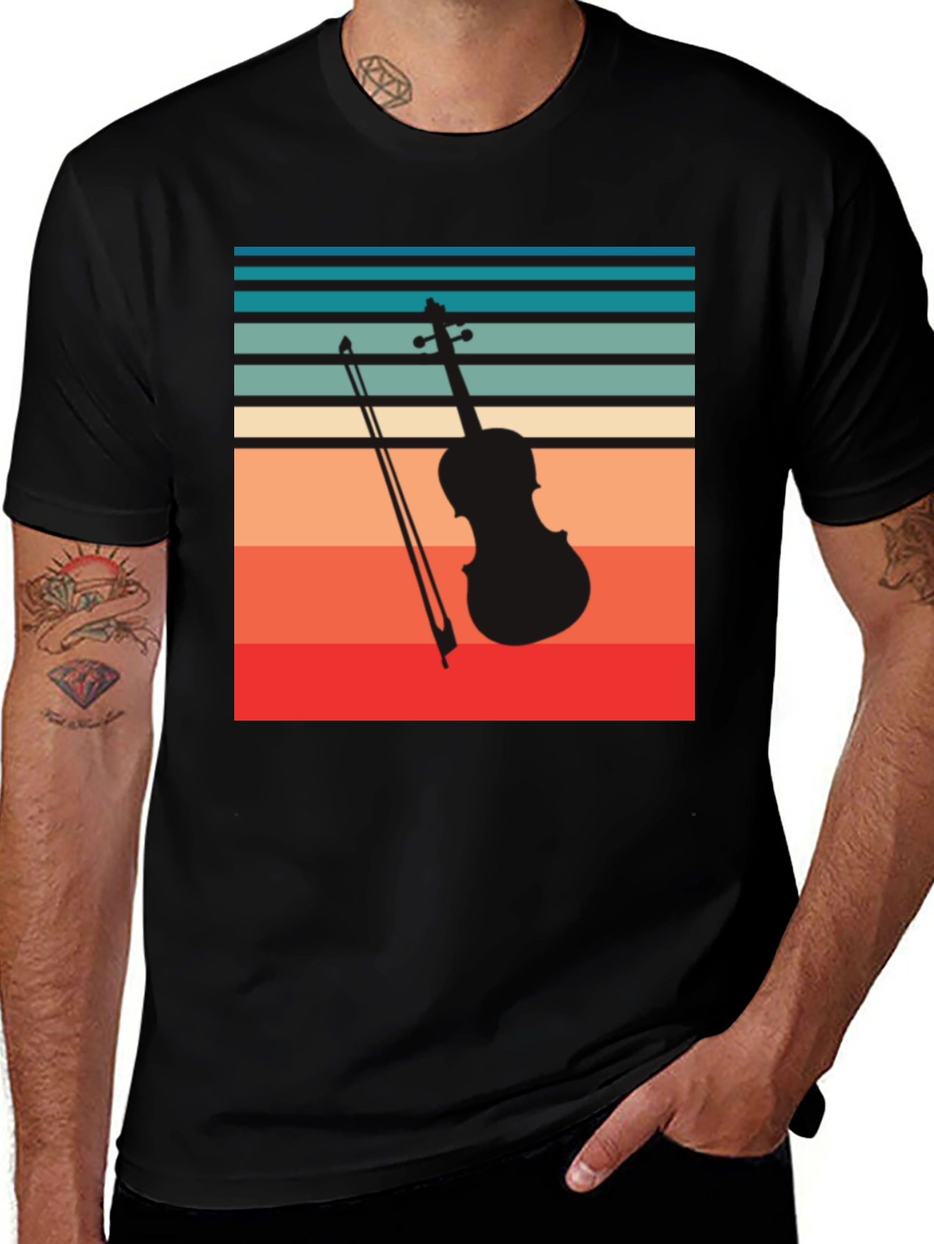 Variant 30 of Retro Violin Silhouette T-Shirt