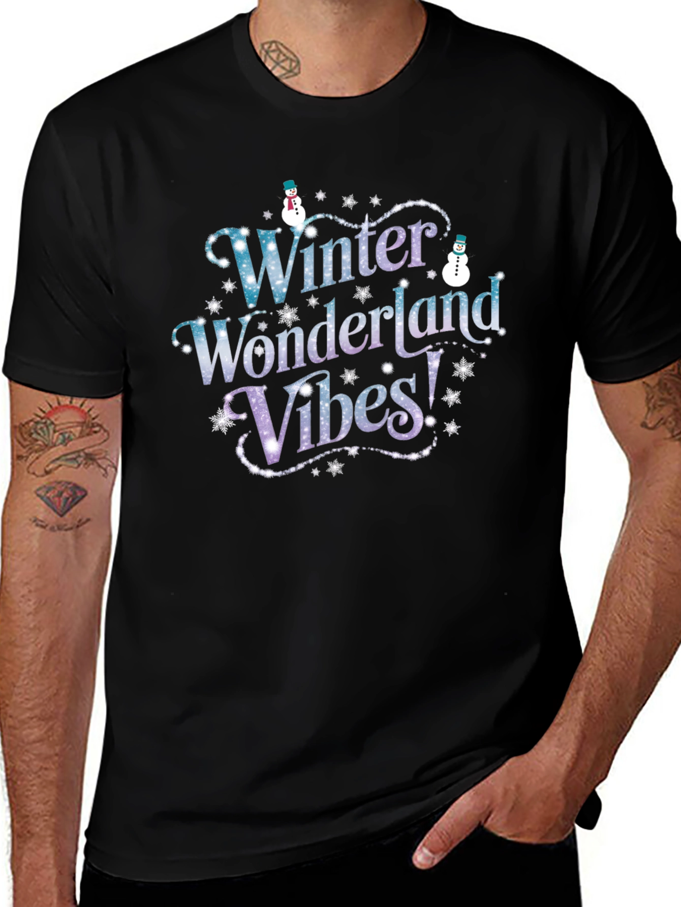 Variant 28 of Winter Wonderland Vibes Black T-Shirt