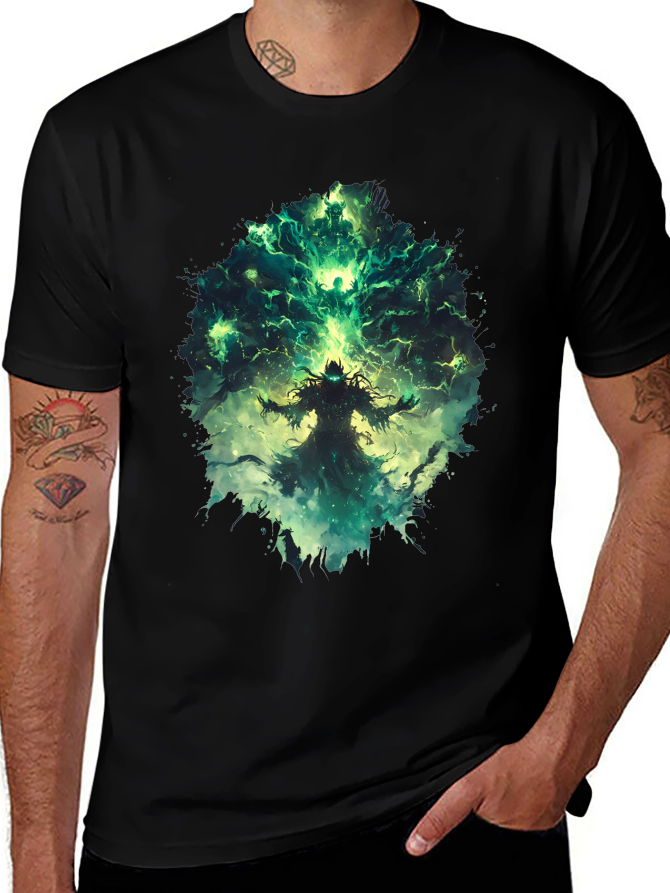 Variant 6 of Mystic Sorcerer Graphic Tee - Black