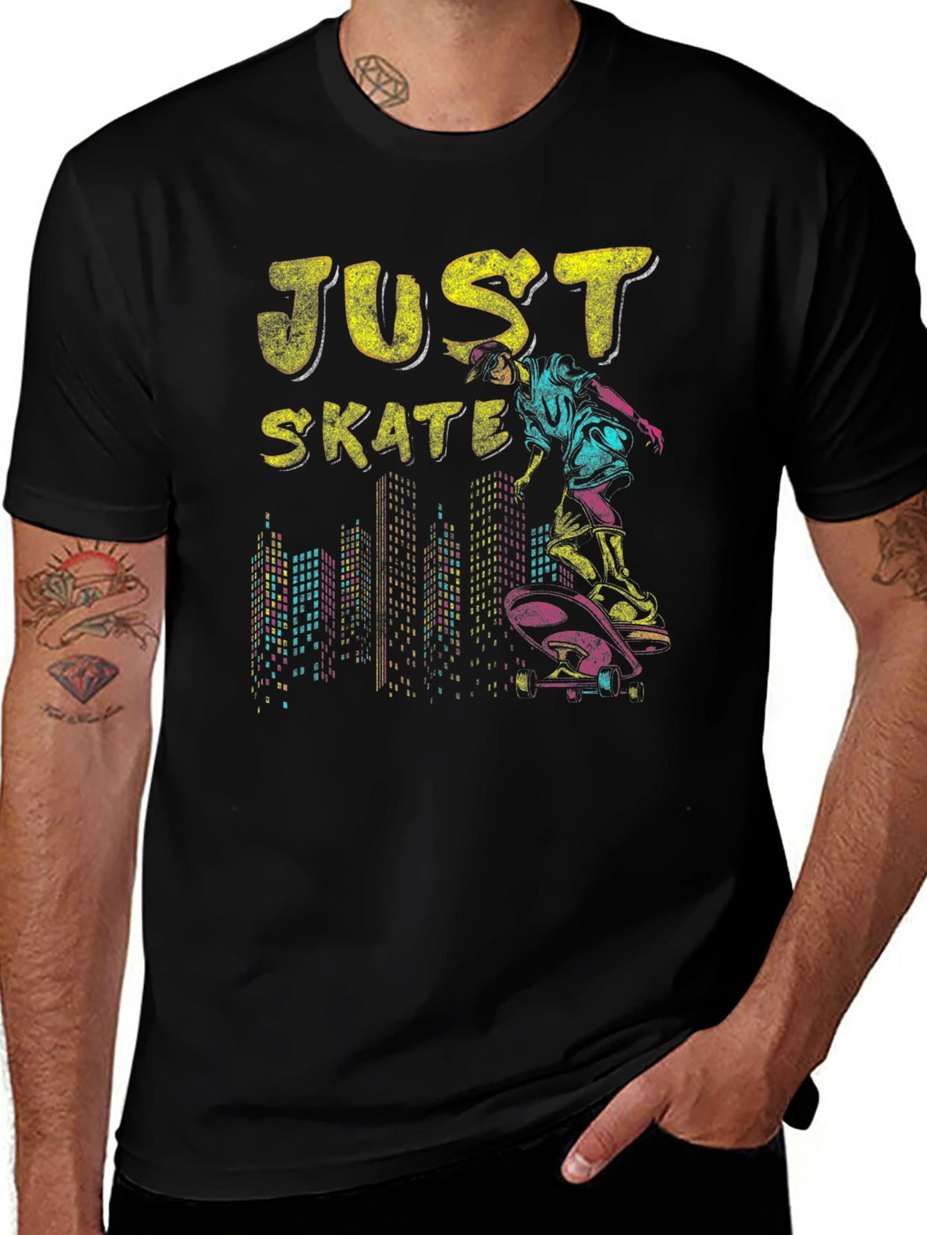 Variant 10 of Just Skate T-Shirt - Urban Skater Design