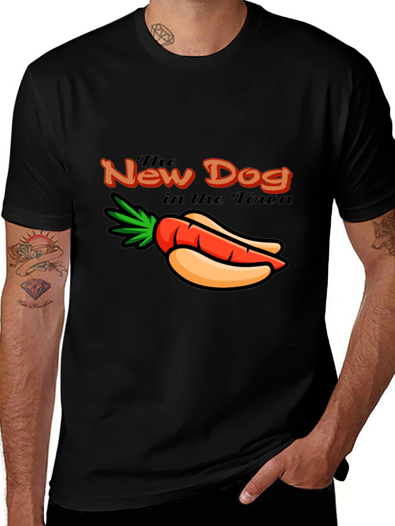 Variant 10 of New Dog in Town Carrot Hotdog T-Shirt