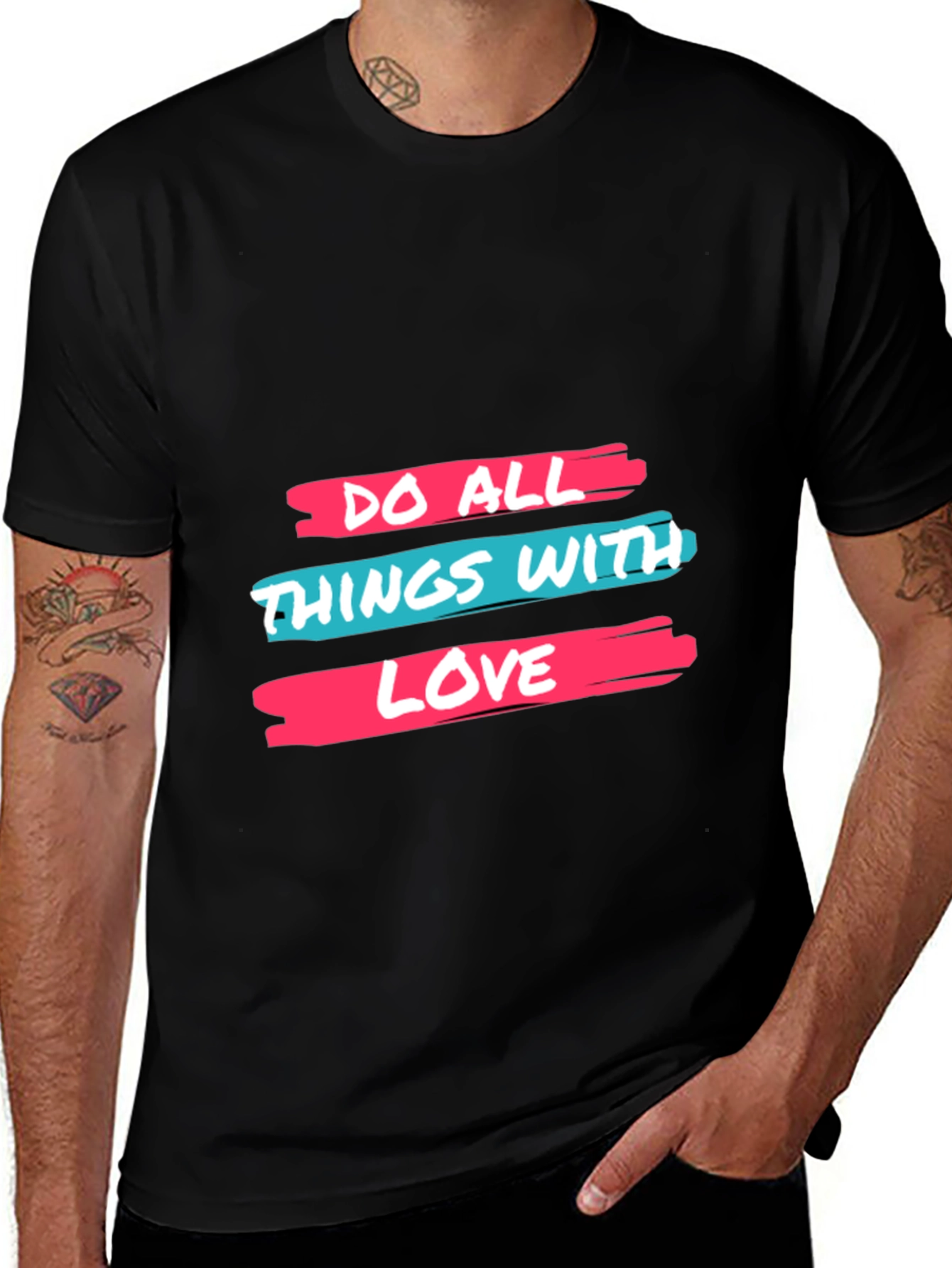 Black Do All Things With Love Black Tee main image