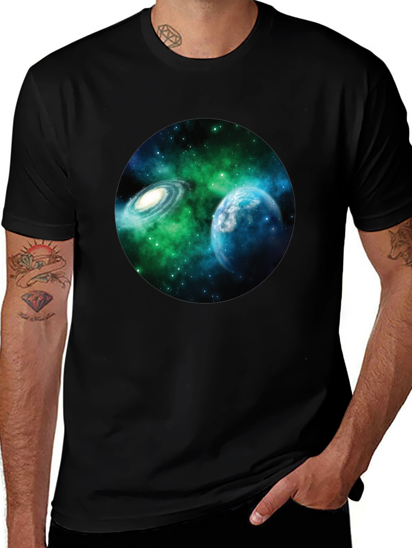 Variant 22 of Galaxy Graphic Black T-Shirt