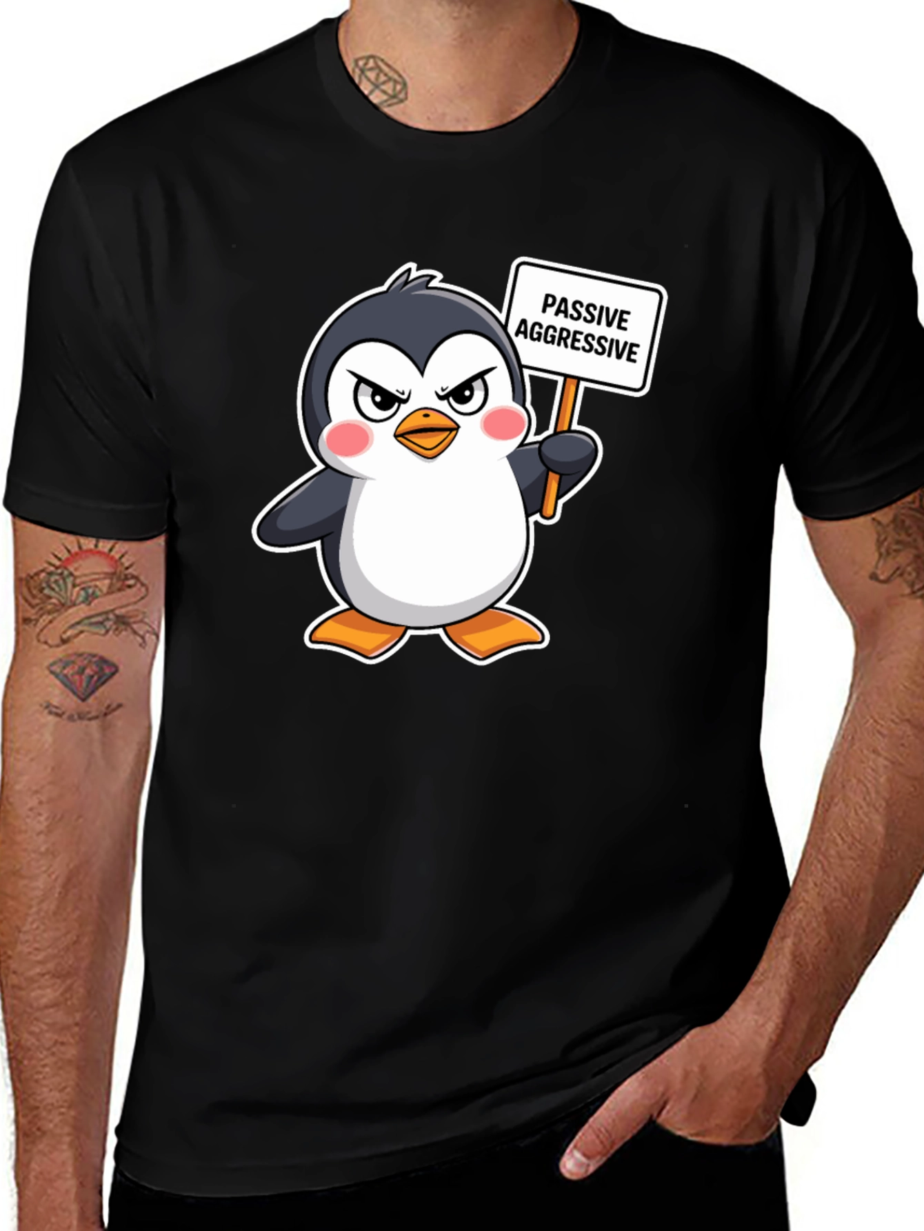 Variant 23 of Passive Aggressive Penguin Graphic T-Shirt