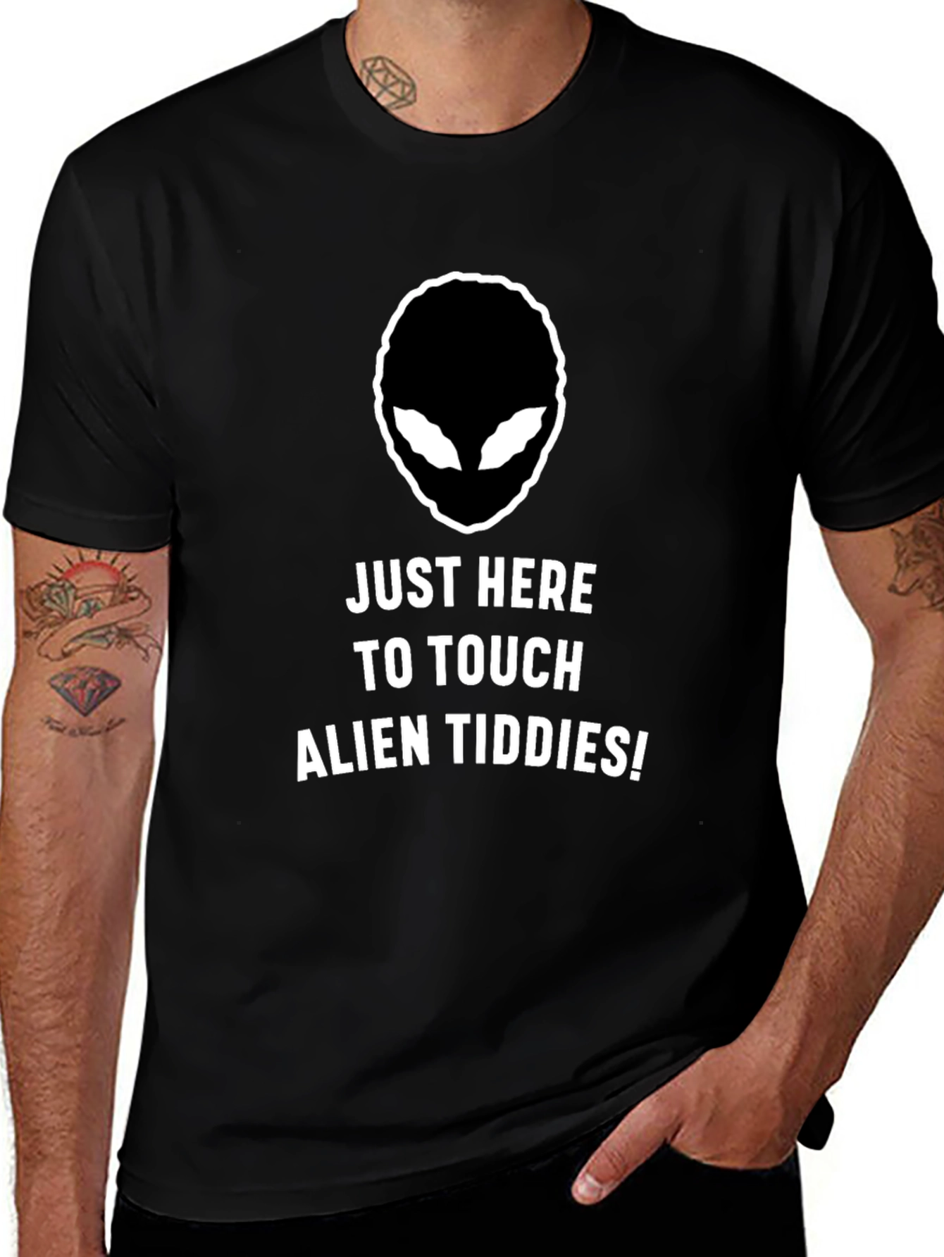Variant 11 of Alien Tiddies Graphic Tee - Funny Novelty T-Shirt