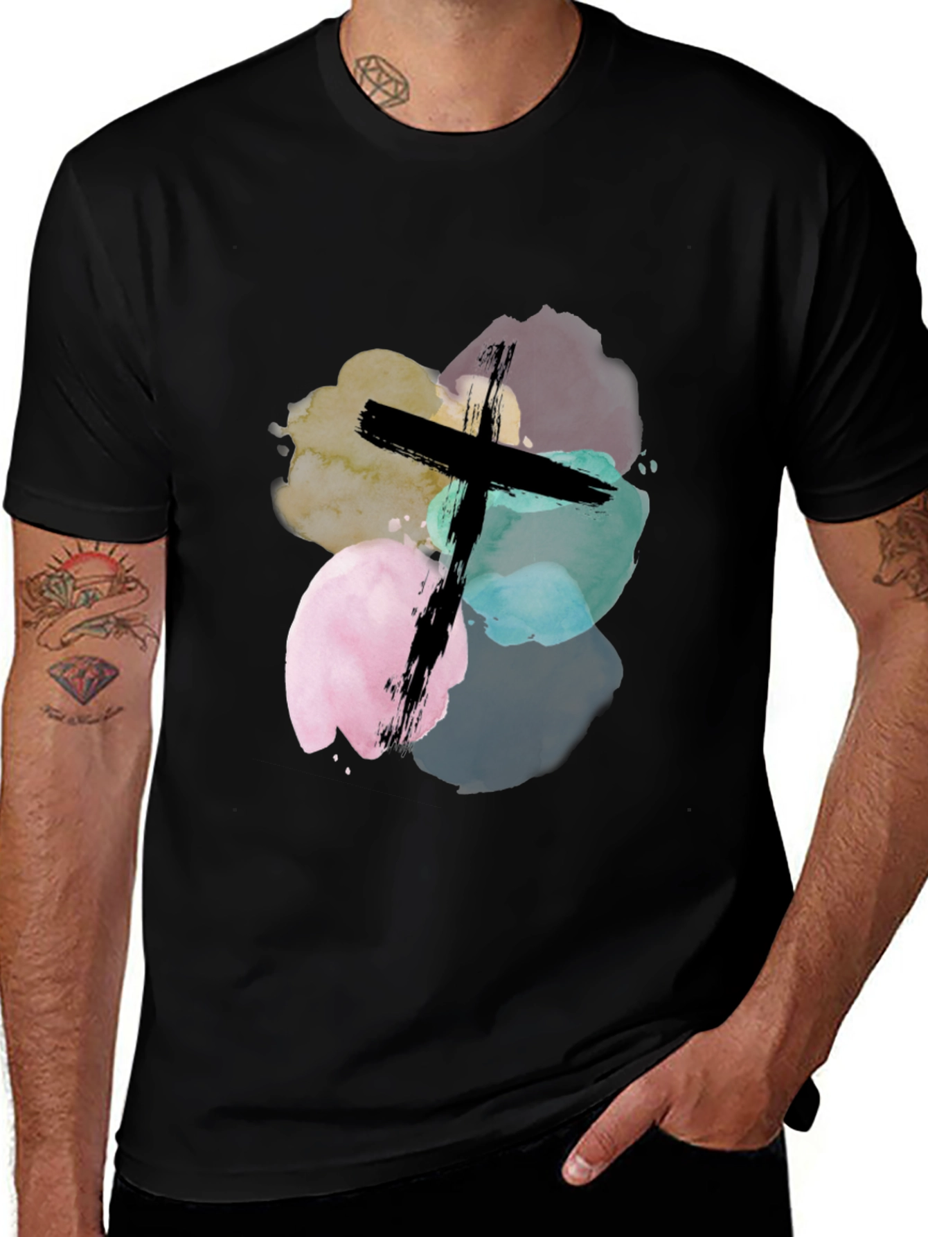 Variant 8 of Watercolor Cross Graphic Tee