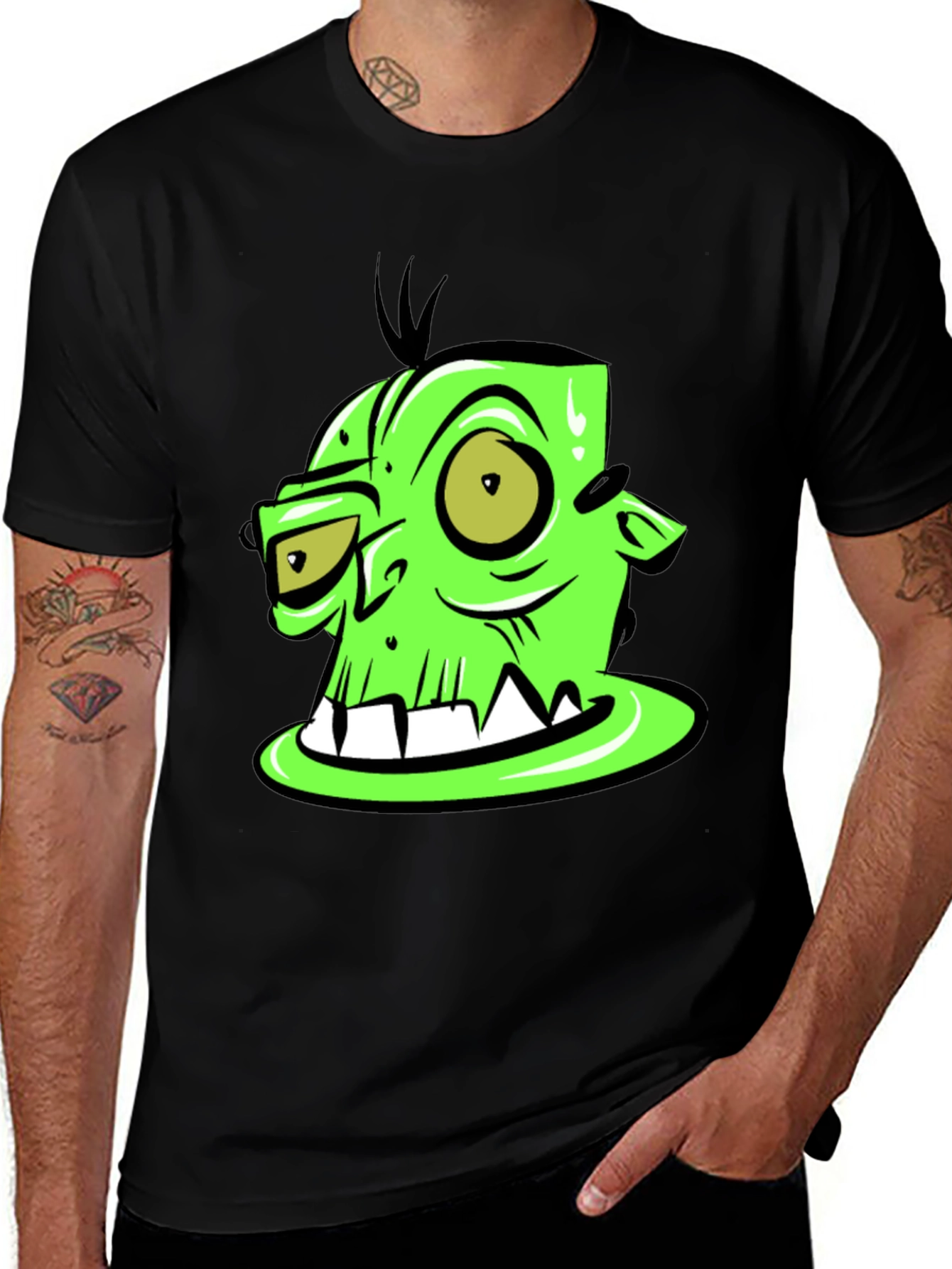 Green Monster Graphic Tee -  Unique Design