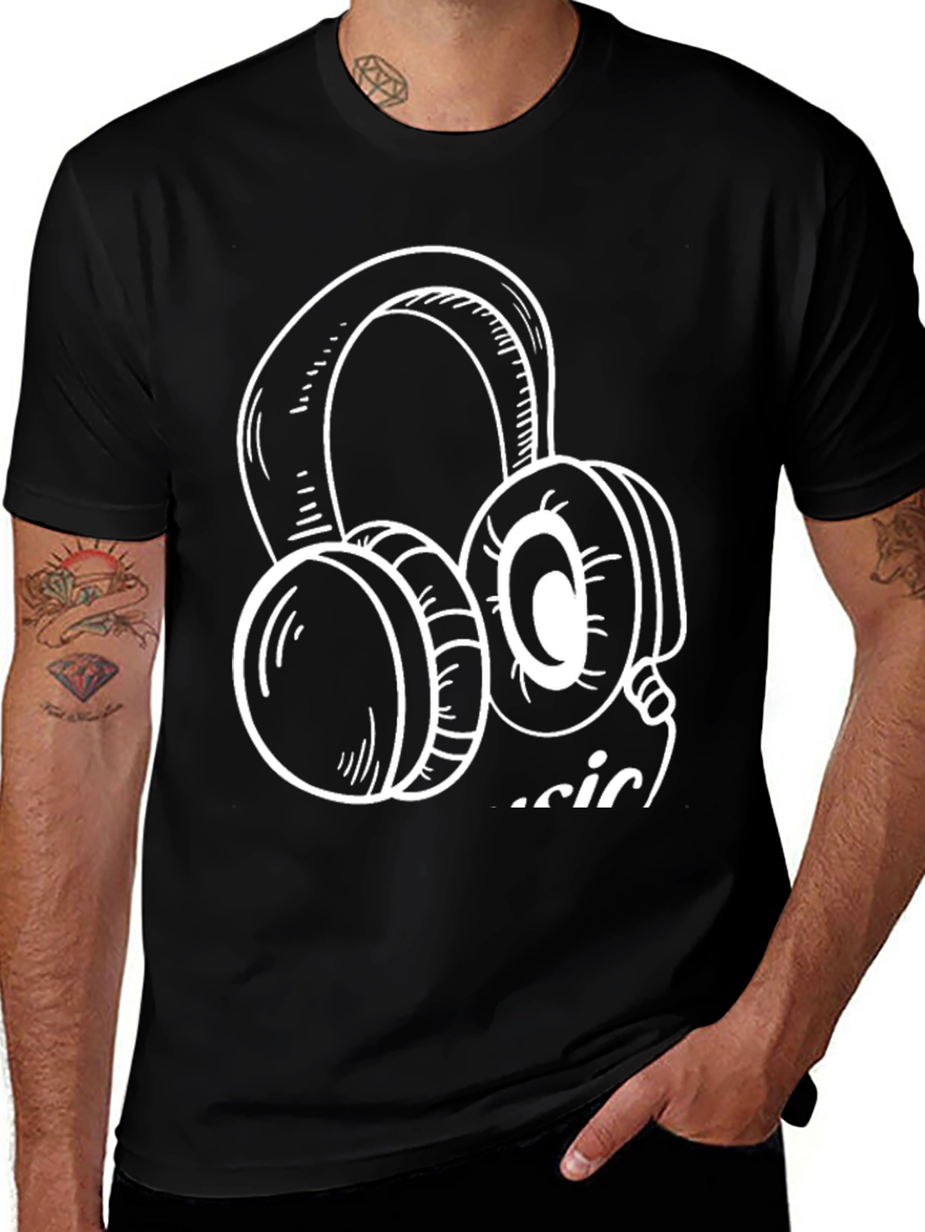 Variant 17 of Music Headphone Graphic Tee