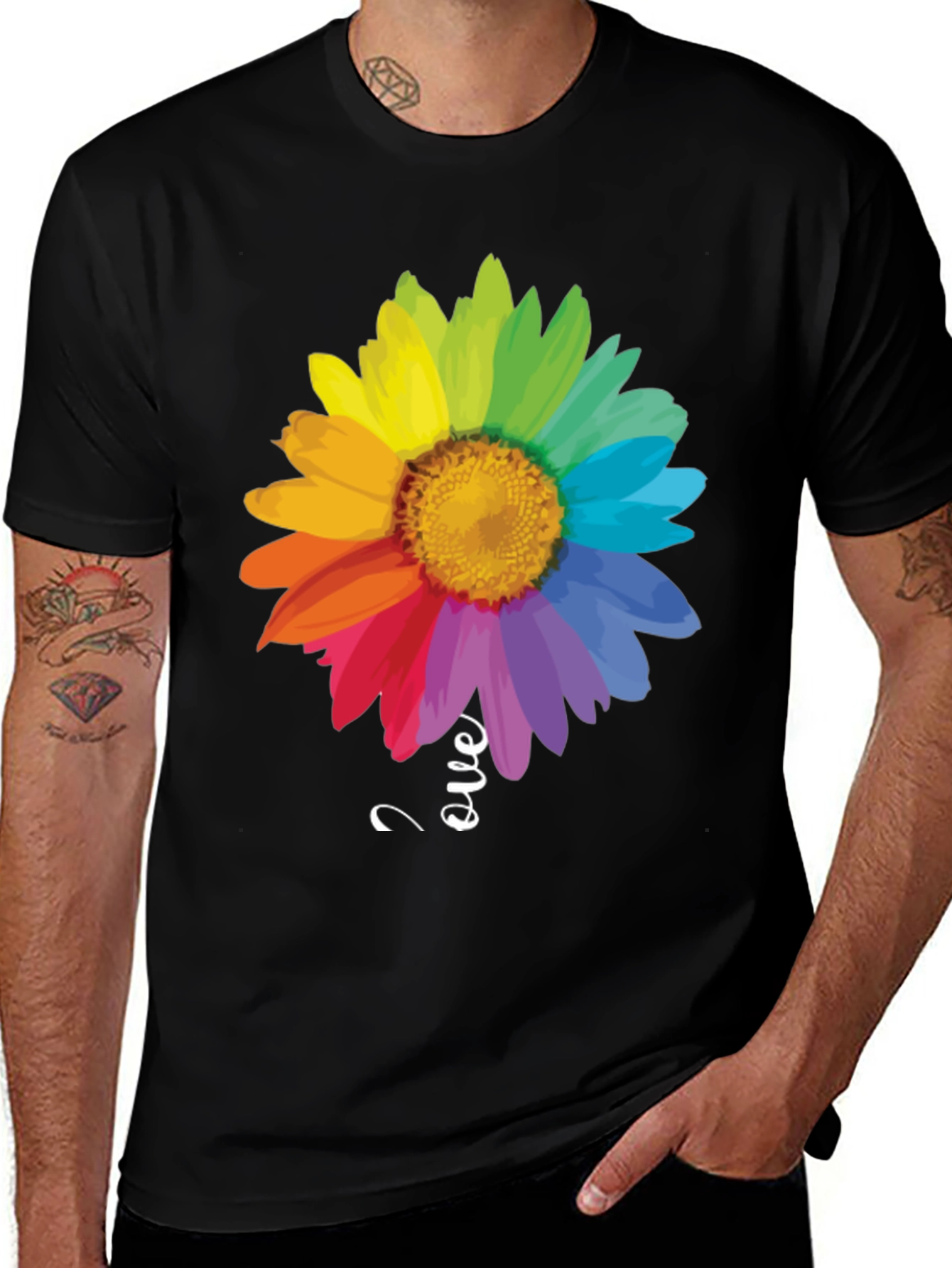 Variant 2 of Rainbow Flower Love T-Shirt