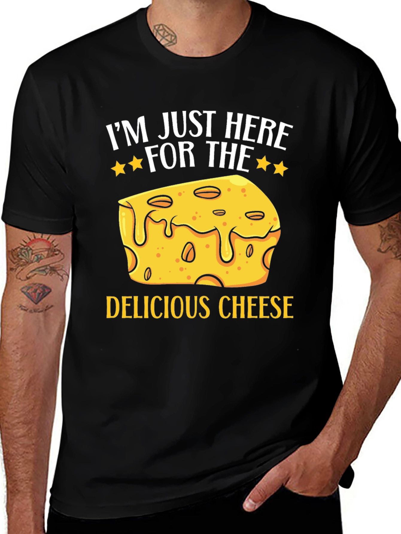 Variant 28 of Cheese Lover T-Shirt - I'm Just Here For The Delicious Cheese