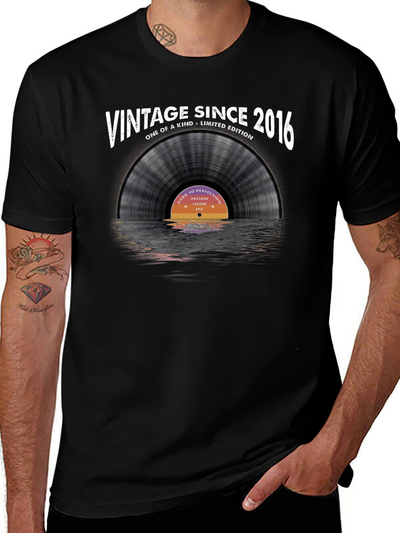Variant 13 of Vintage Since 2016 Vinyl Record T-Shirt