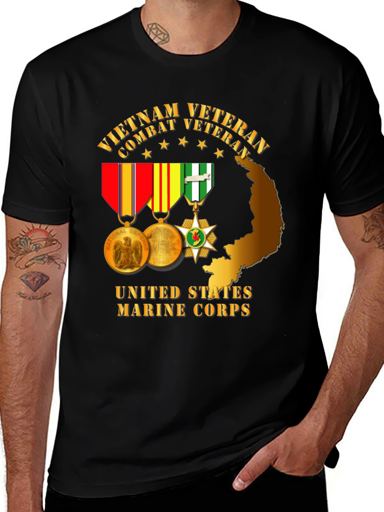 Vietnam Veteran US Marine Corps Graphic T-Shirt