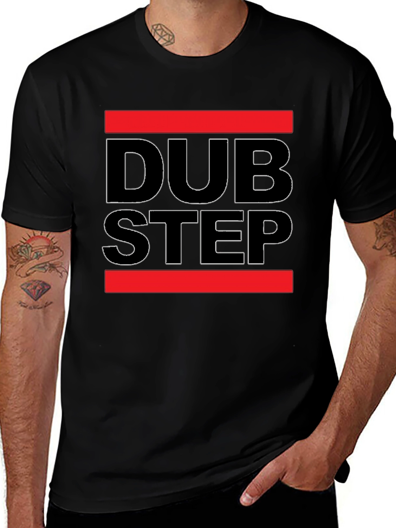 Dubstep Graphic Print Crew Neck T-Shirt
