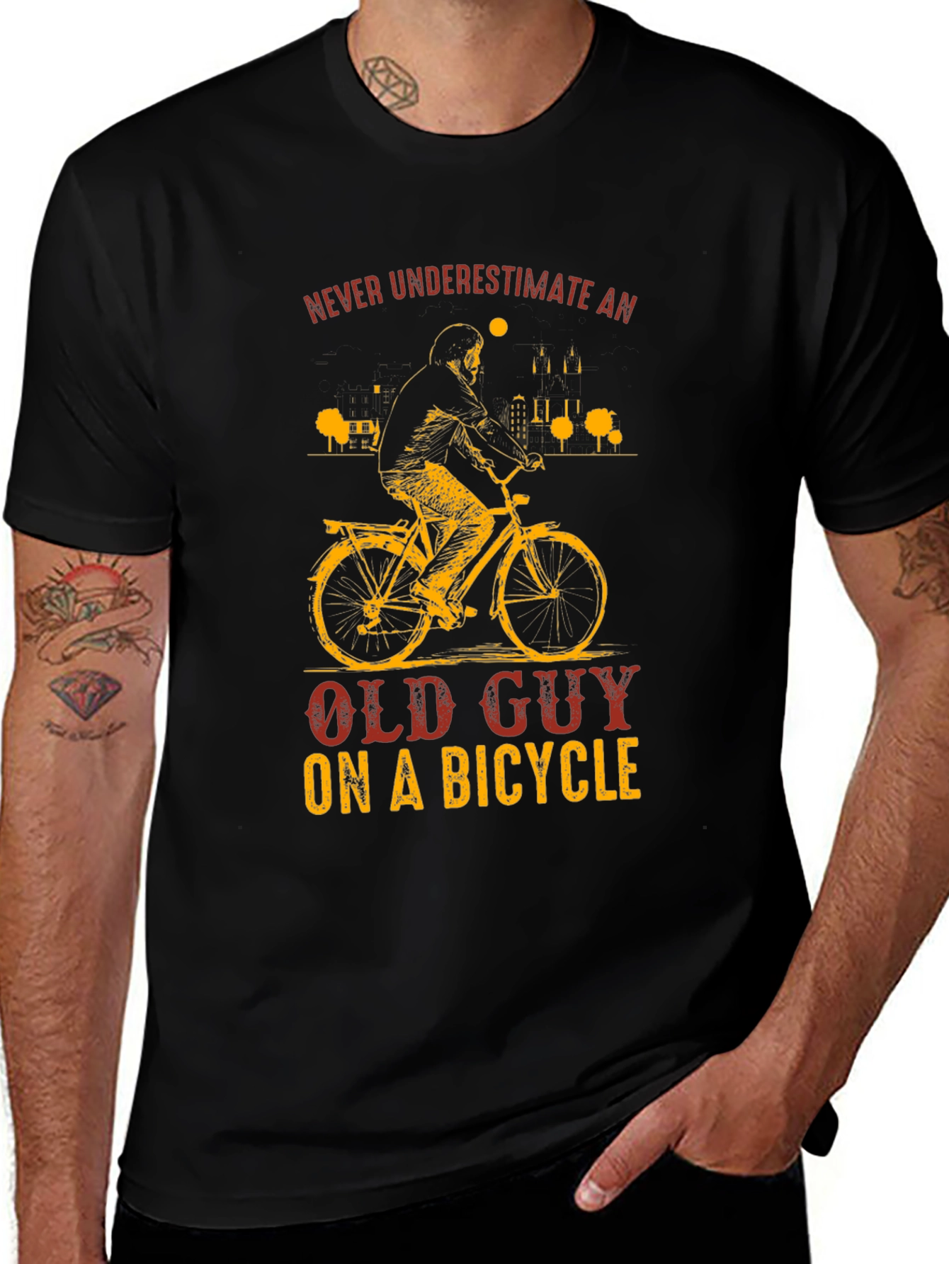 Variant 25 of Old Guy on a Bicycle T-Shirt