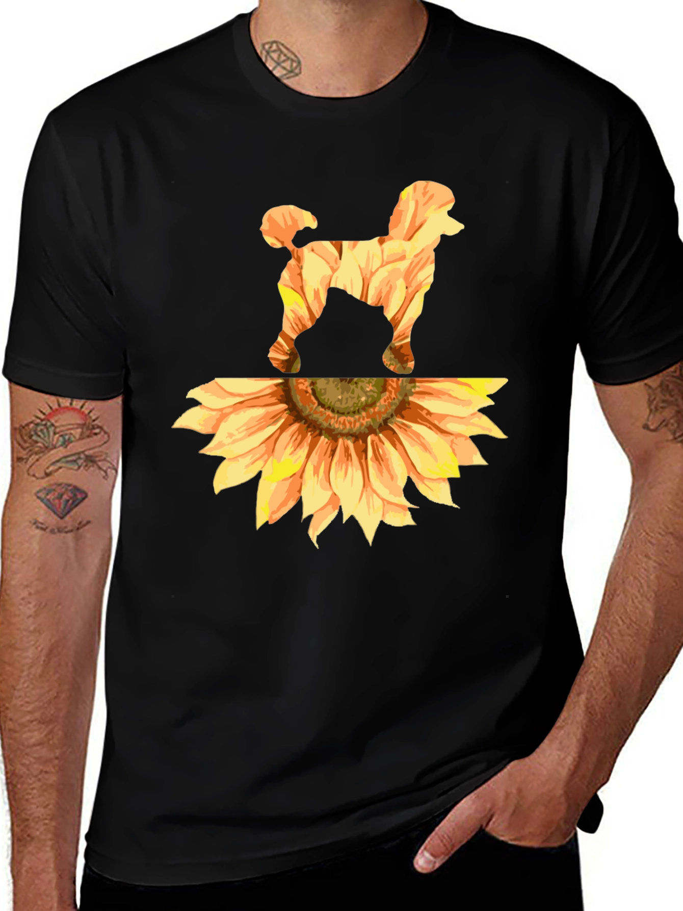 Variant 23 of Sunflower Poodle Graphic Tee