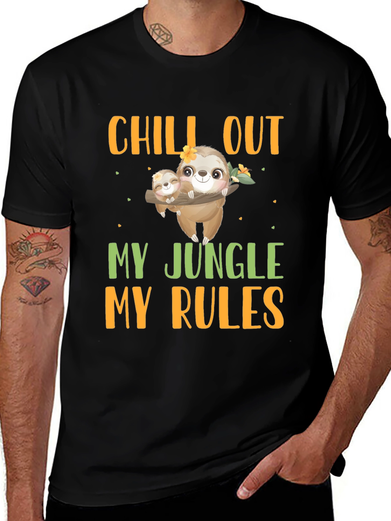 Variant 15 of Chill Out Sloth T-Shirt - Jungle Rules