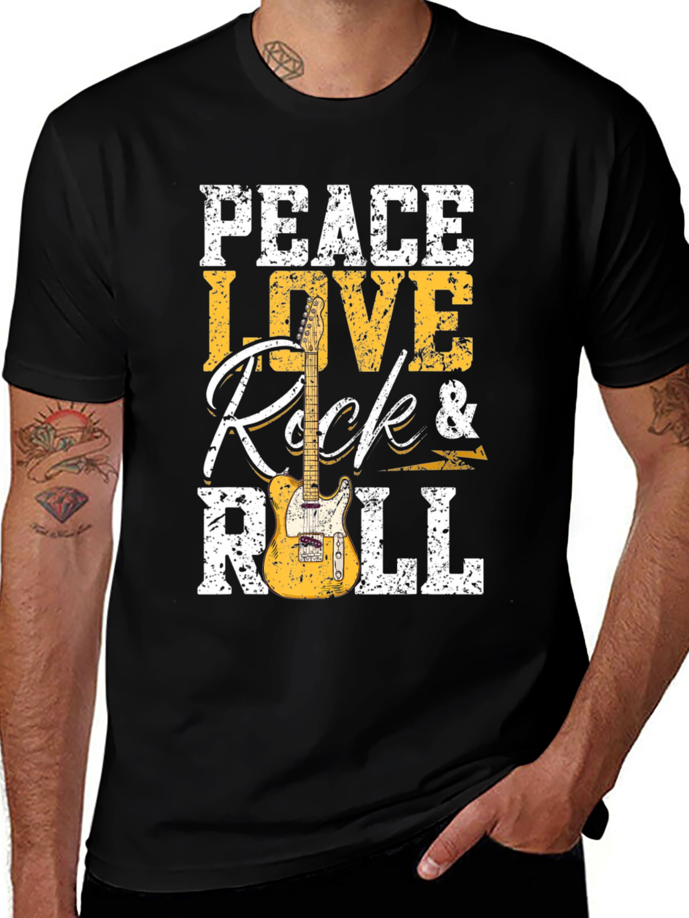Variant 16 of Peace Love Rock & Roll Graphic T-Shirt