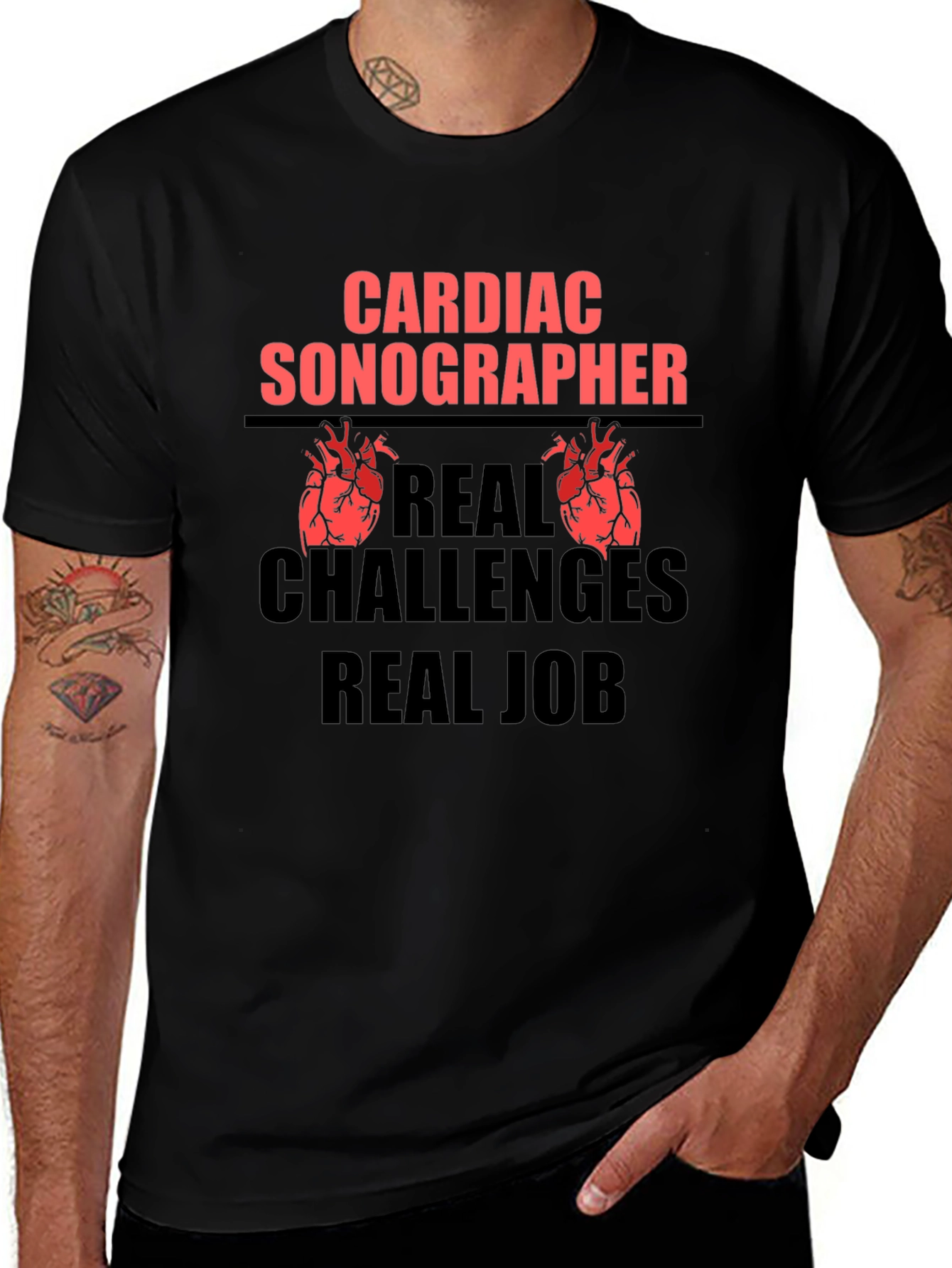 Variant 11 of Cardiac Sonographer T-Shirt: Real Challenges, Real Job