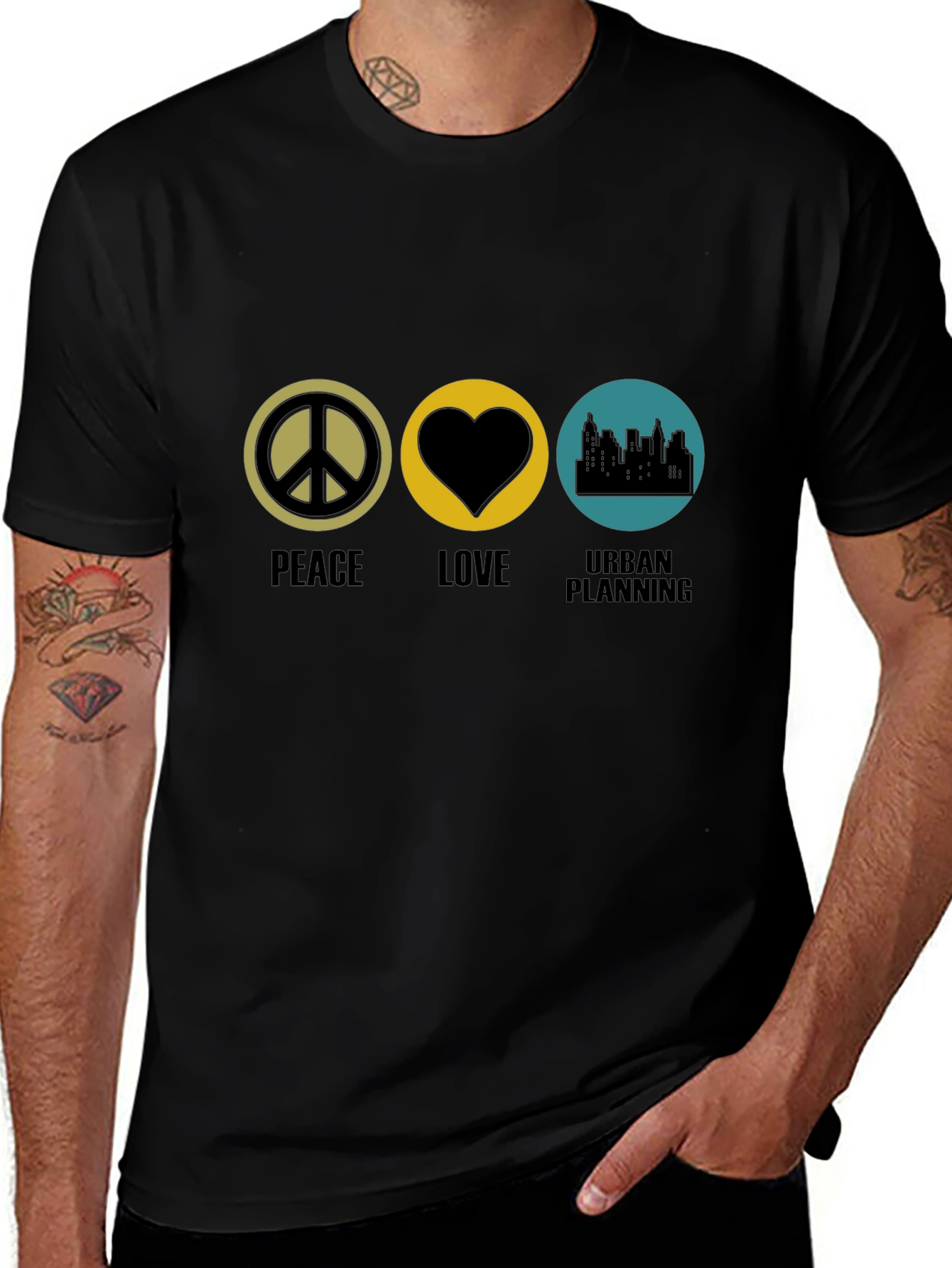 Variant 9 of Peace Love Urban Planning Graphic Tee