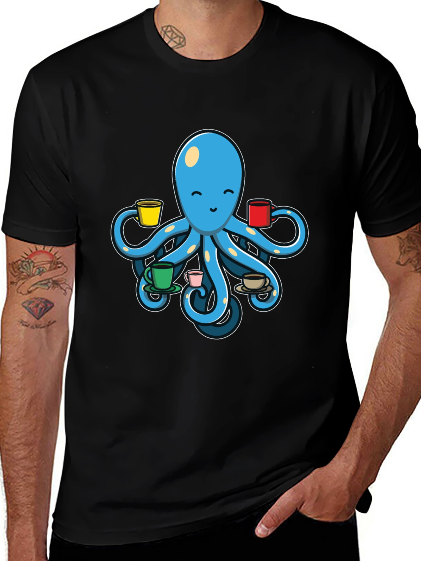 Variant 9 of Cute Octopus Coffee T-Shirt